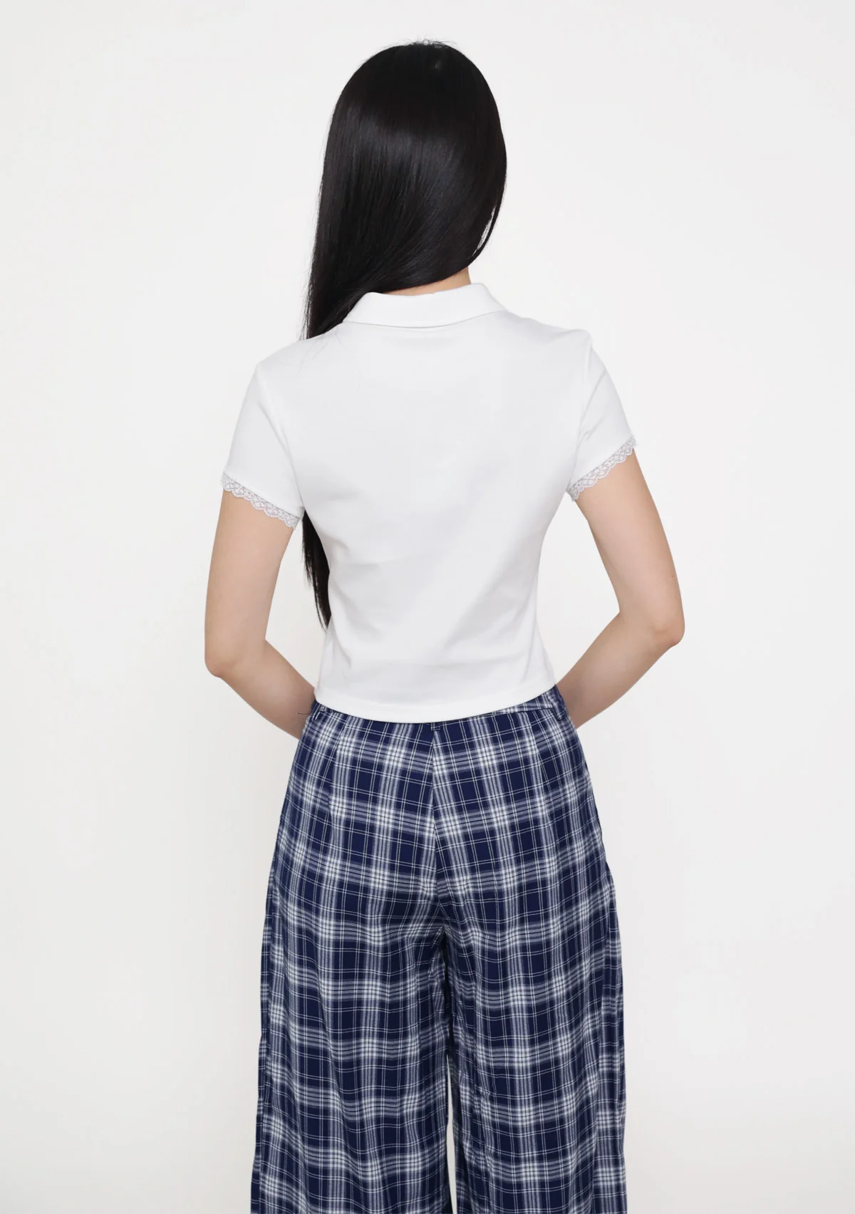 Liana Lace Trim Polo Tee - Image 7