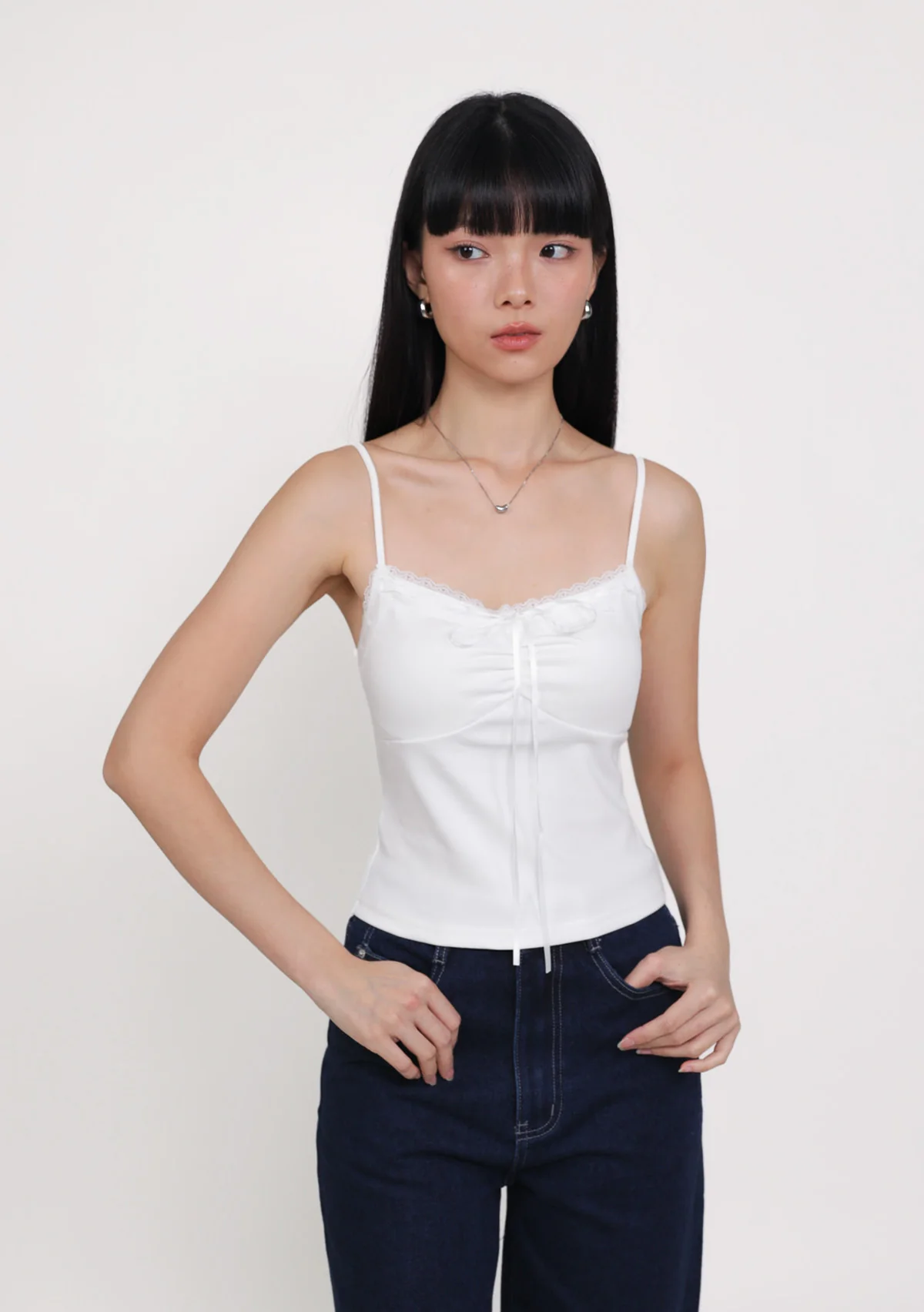 Lila Ribbon Lace Trim Padded Top
