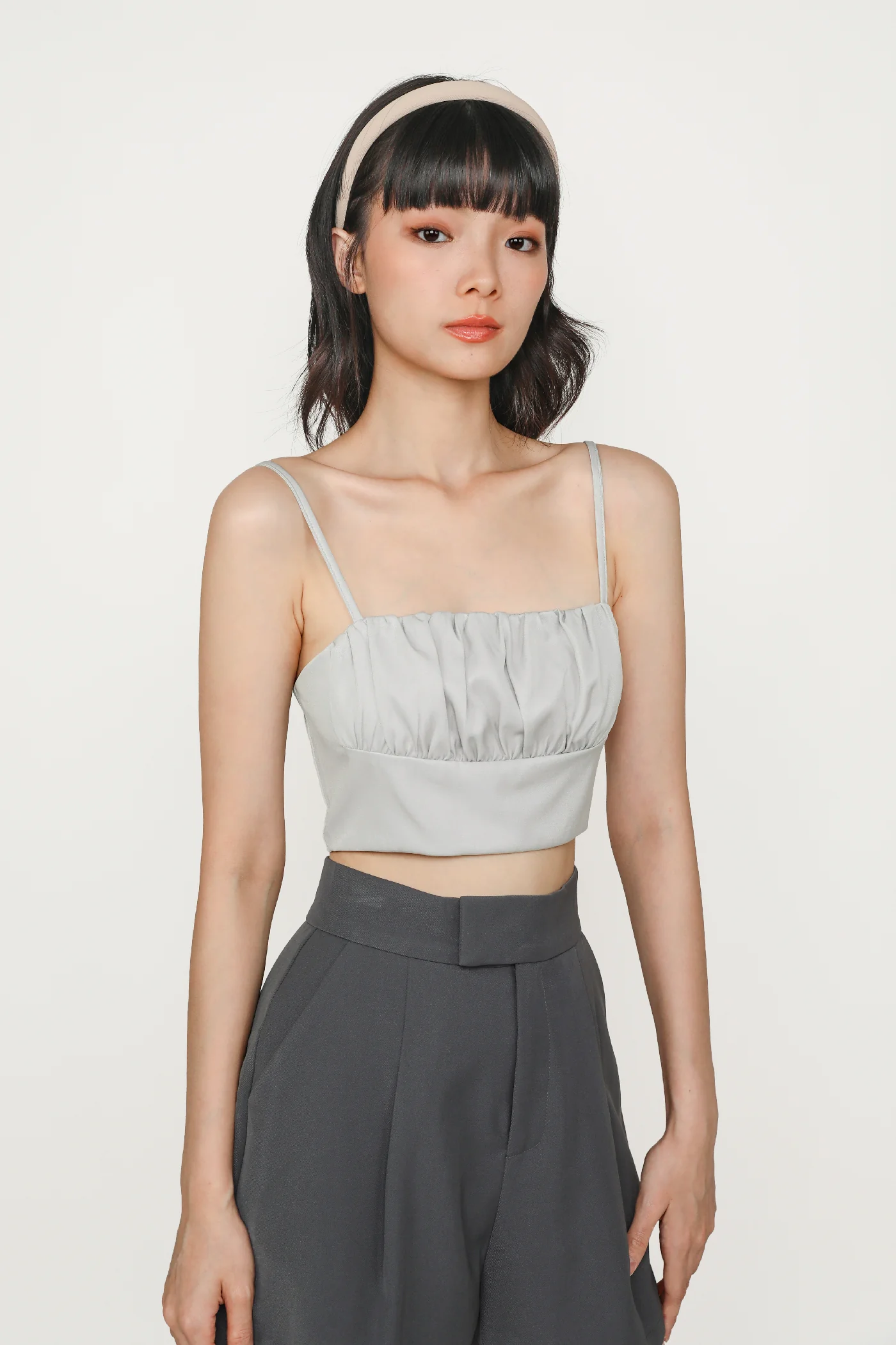 Luisa Ruched Crop Spag Top - Image 10
