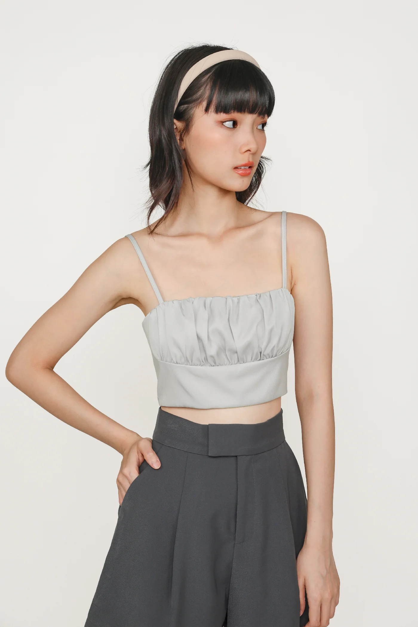 Luisa Ruched Crop Spag Top - Image 12