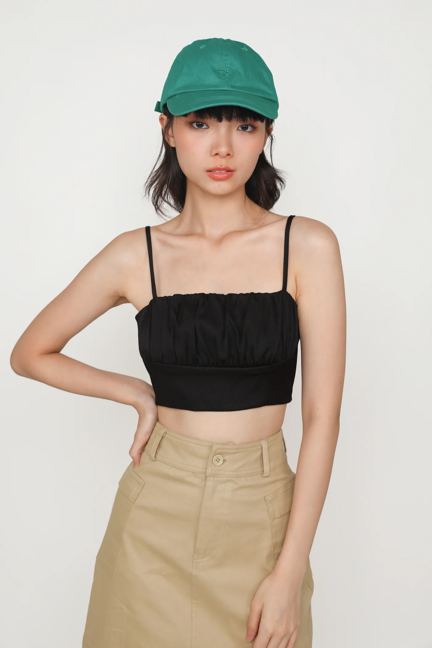 Luisa Ruched Crop Spag Top - Image 15