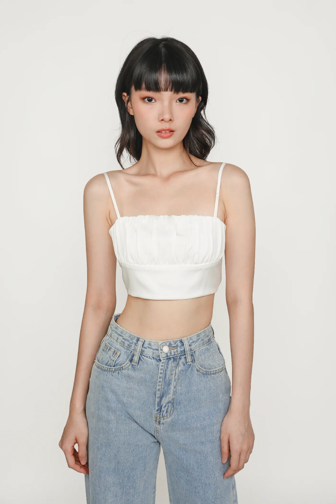 Luisa Ruched Crop Spag Top - Image 2