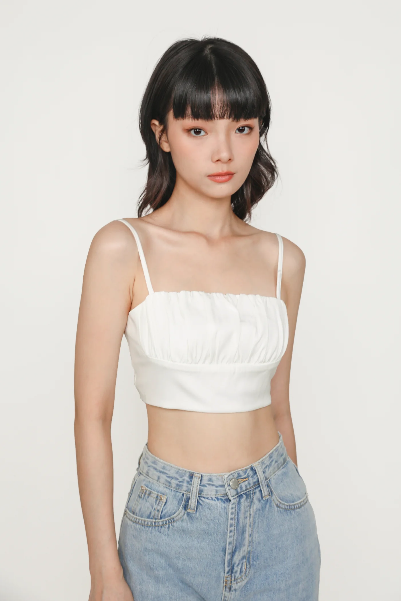Luisa Ruched Crop Spag Top - Image 5