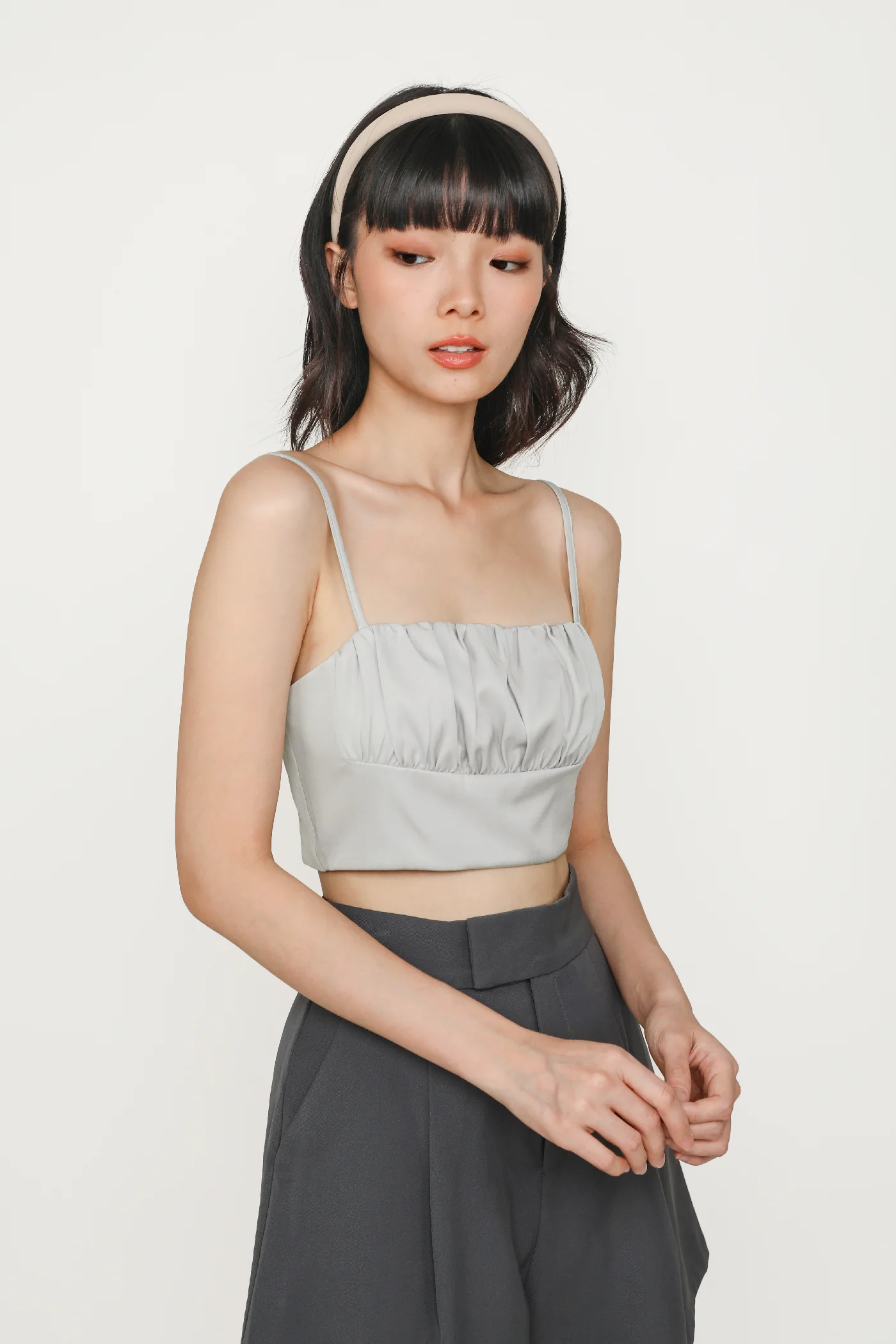 Luisa Ruched Crop Spag Top - Image 8