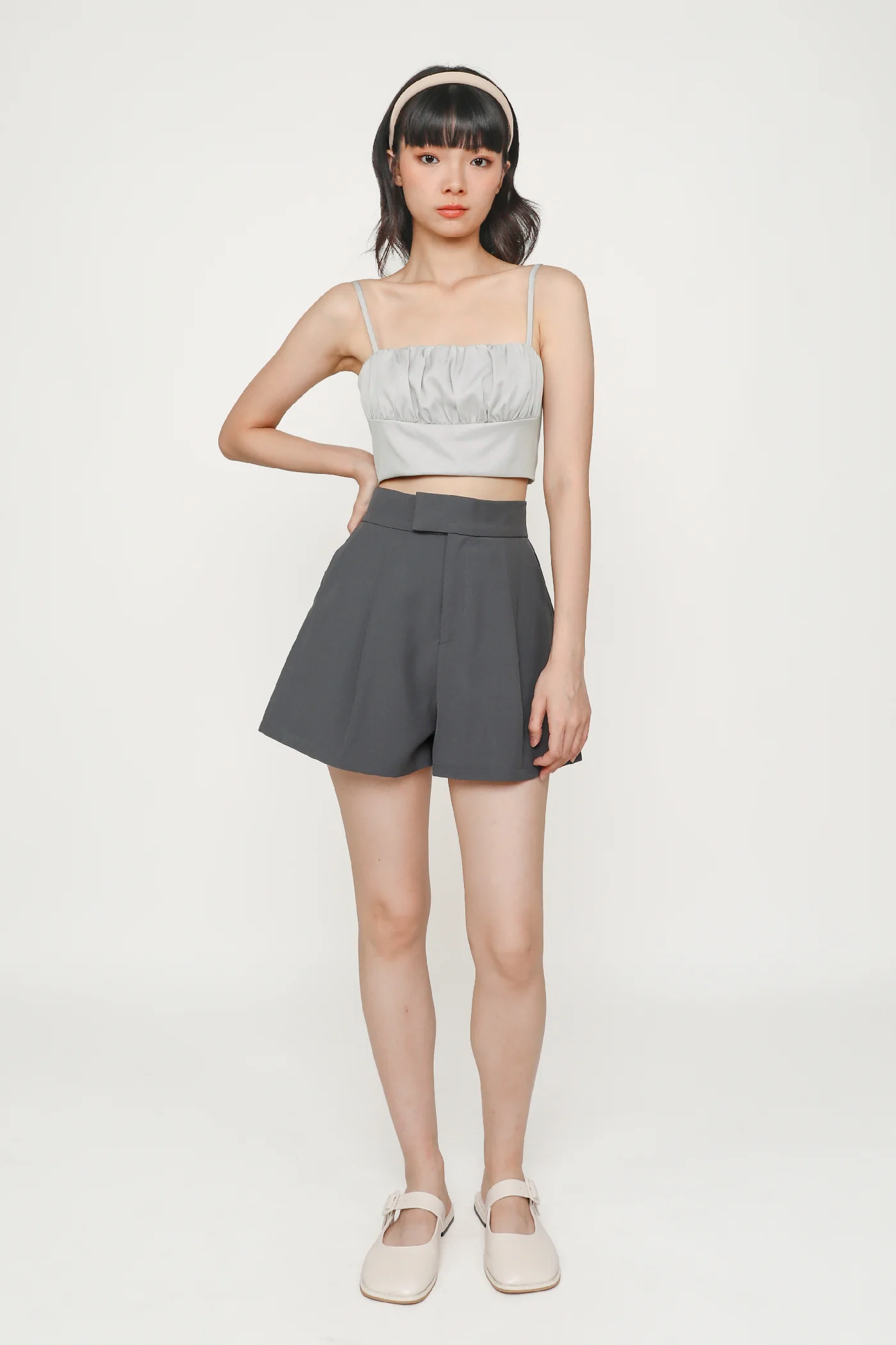 Luisa Ruched Crop Spag Top - Image 9