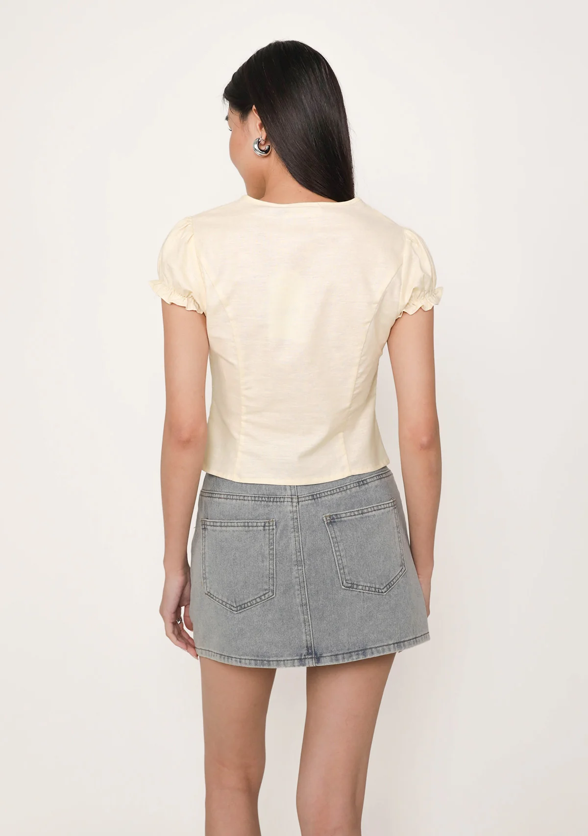 Lulu Puffy Sleeve Tie Front Top - Image 6