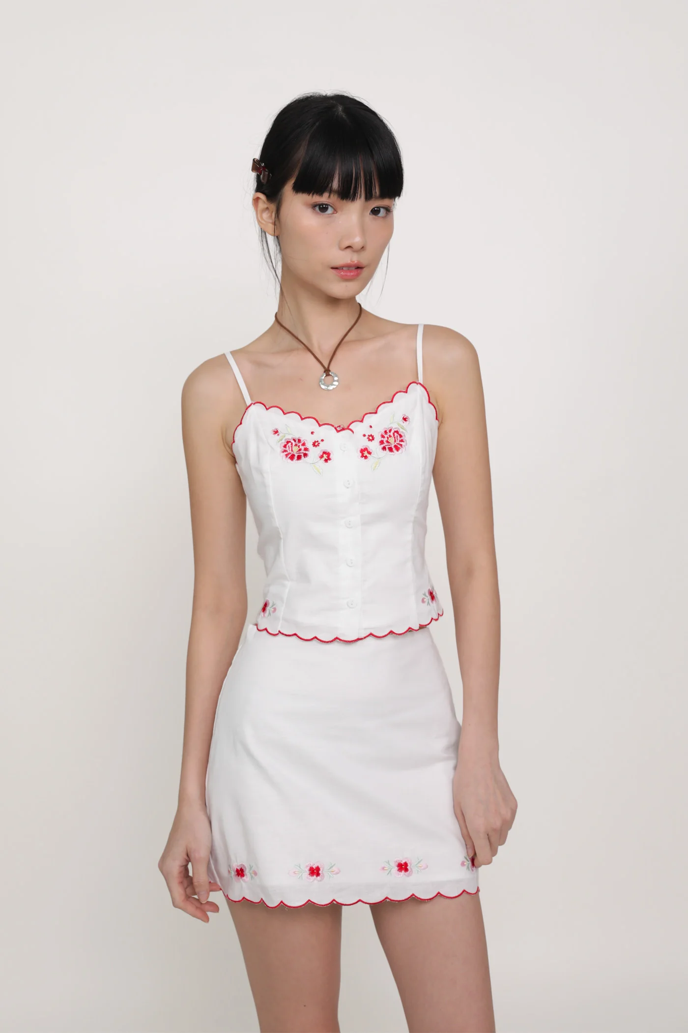 Lune Embroidery Scallop Hem Skirt - Image 12