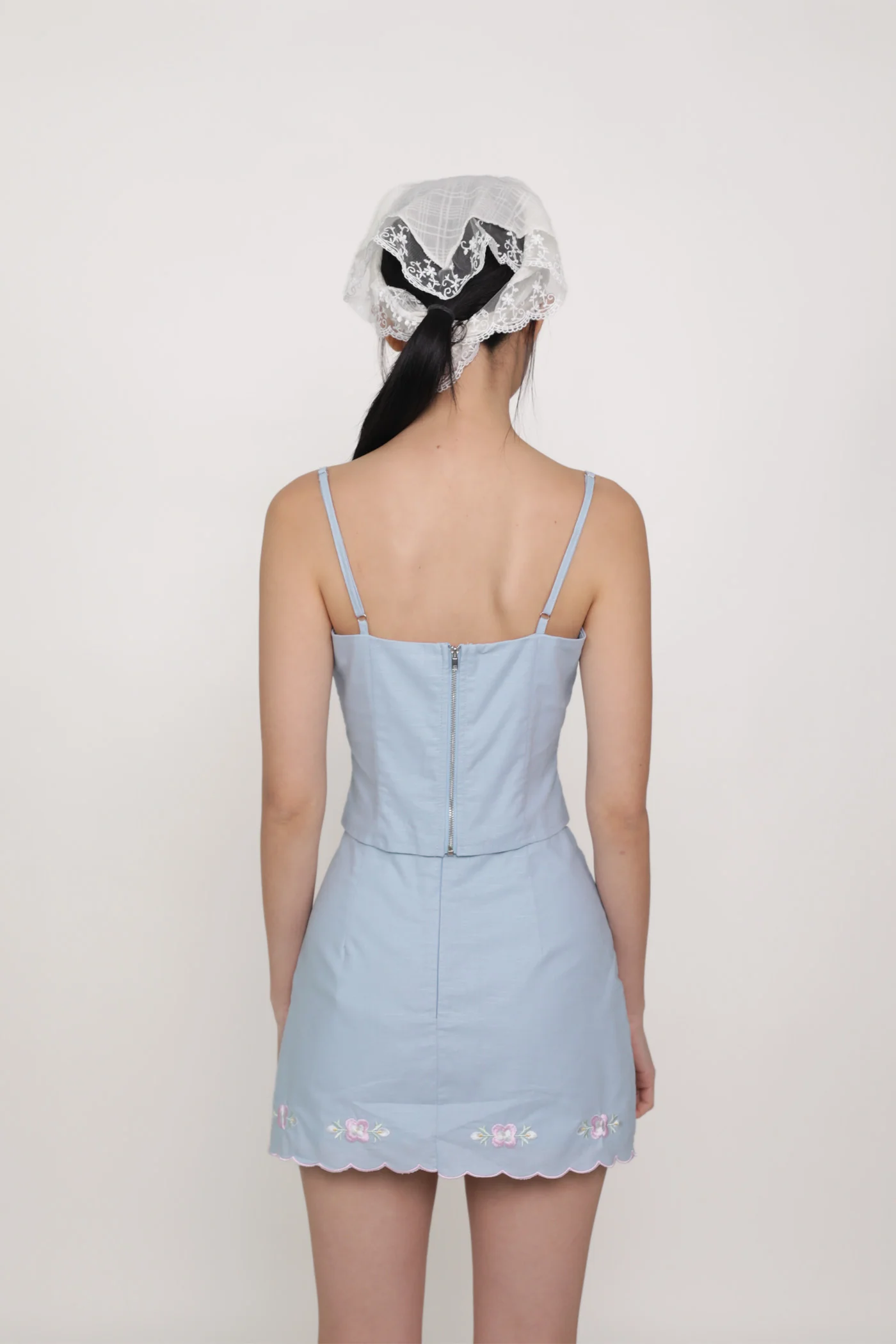 Lune Embroidery Scallop Hem Skirt - Image 7