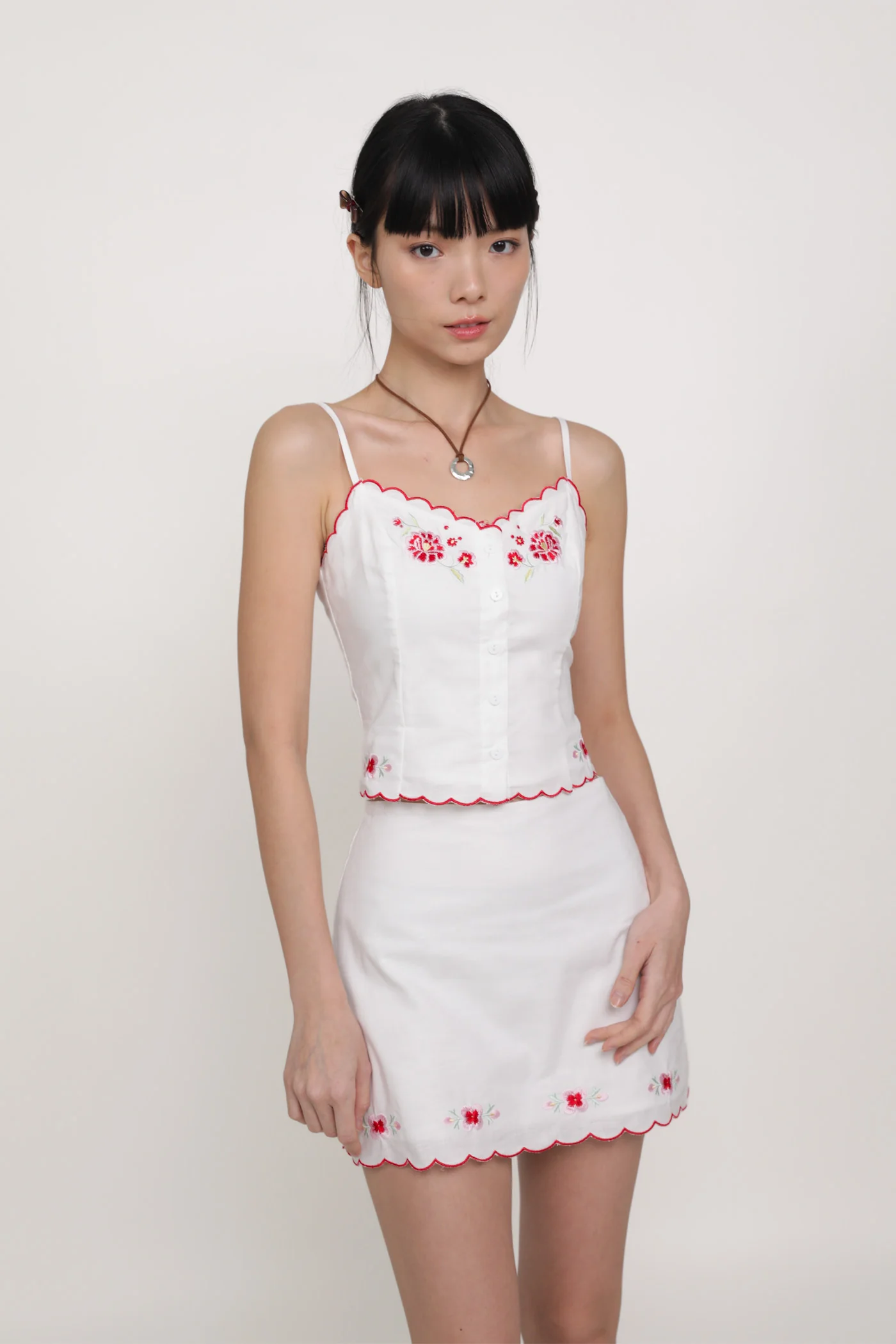 Lune Embroidery Scallop Hem Skirt - Image 9