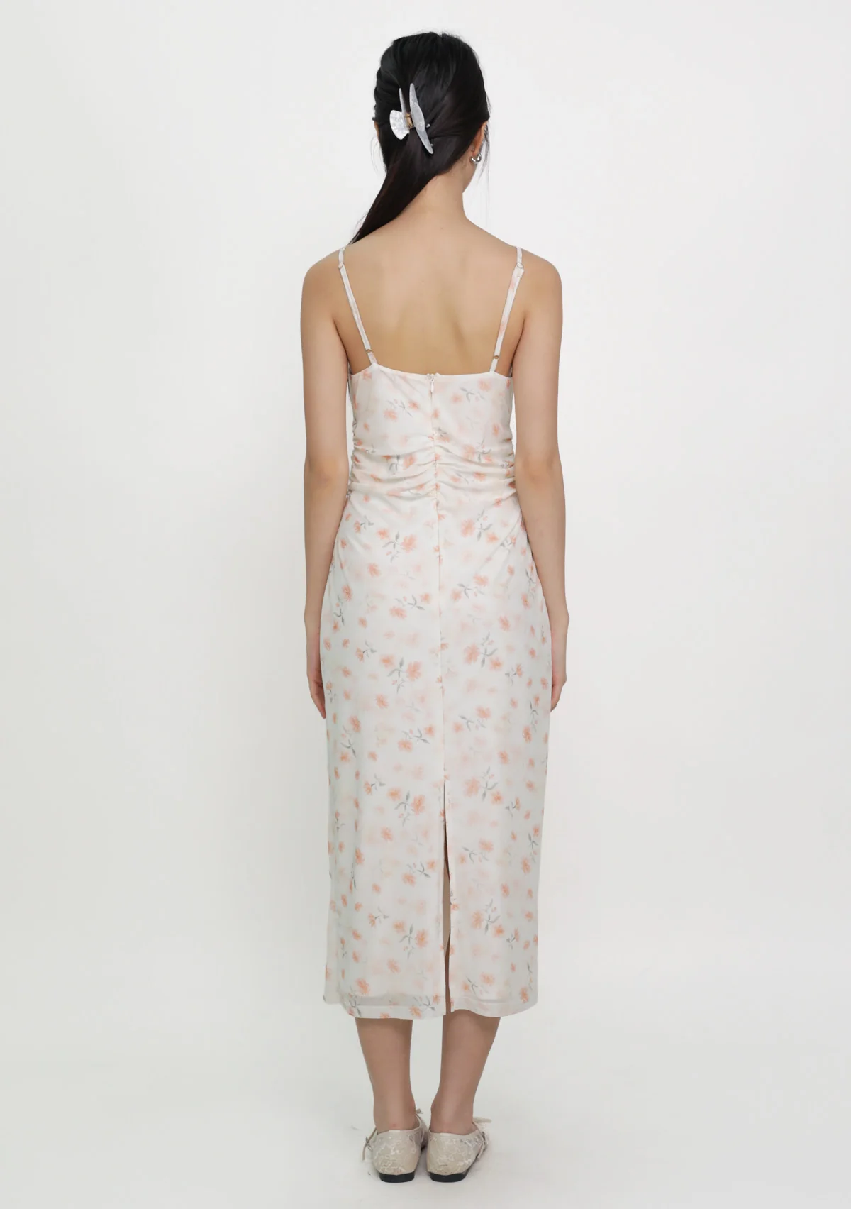 Lyanna Ruched Mesh Padded Dress (Floral) - Image 12