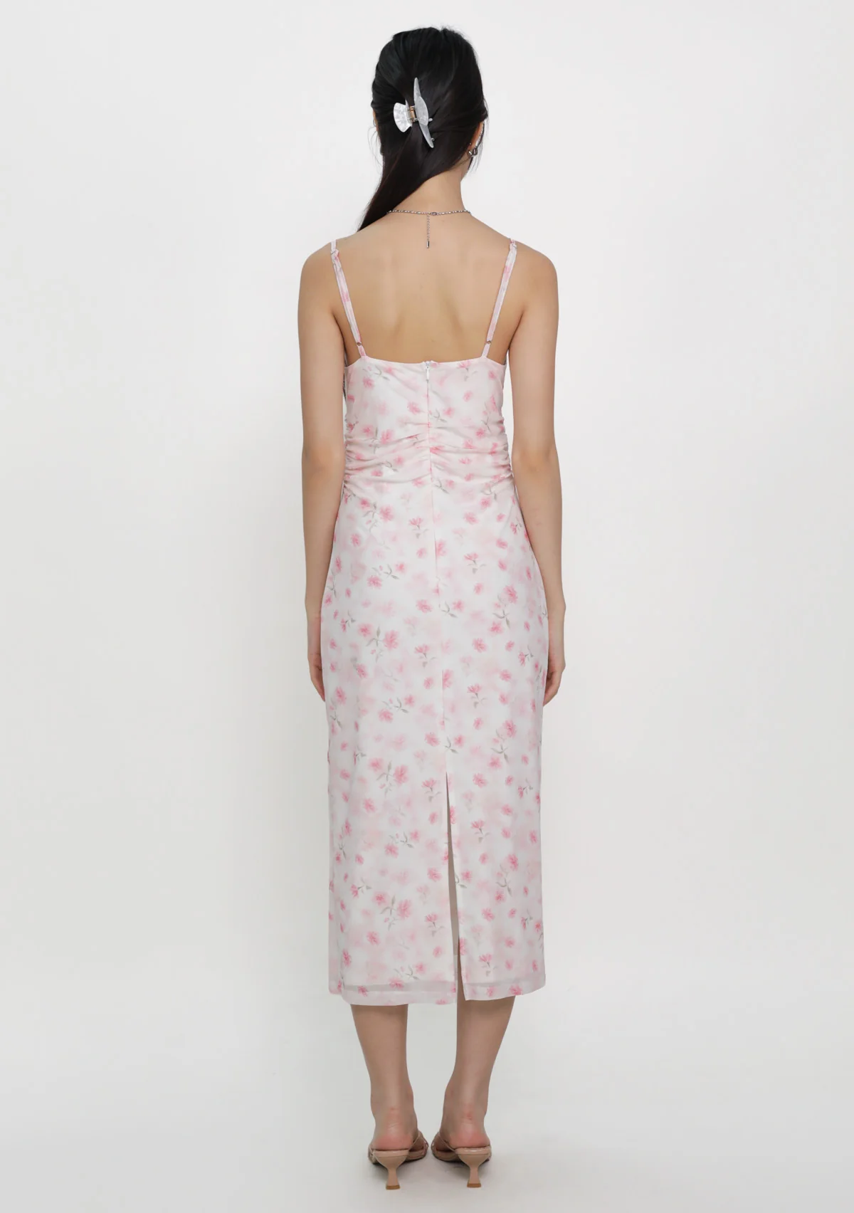 Lyanna Ruched Mesh Padded Dress (Floral) - Image 16