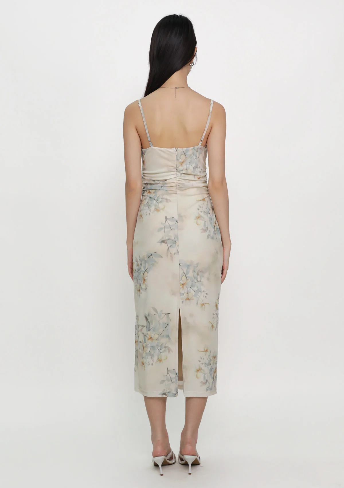 Lyanna Ruched Mesh Padded Dress (Floral) - Image 8
