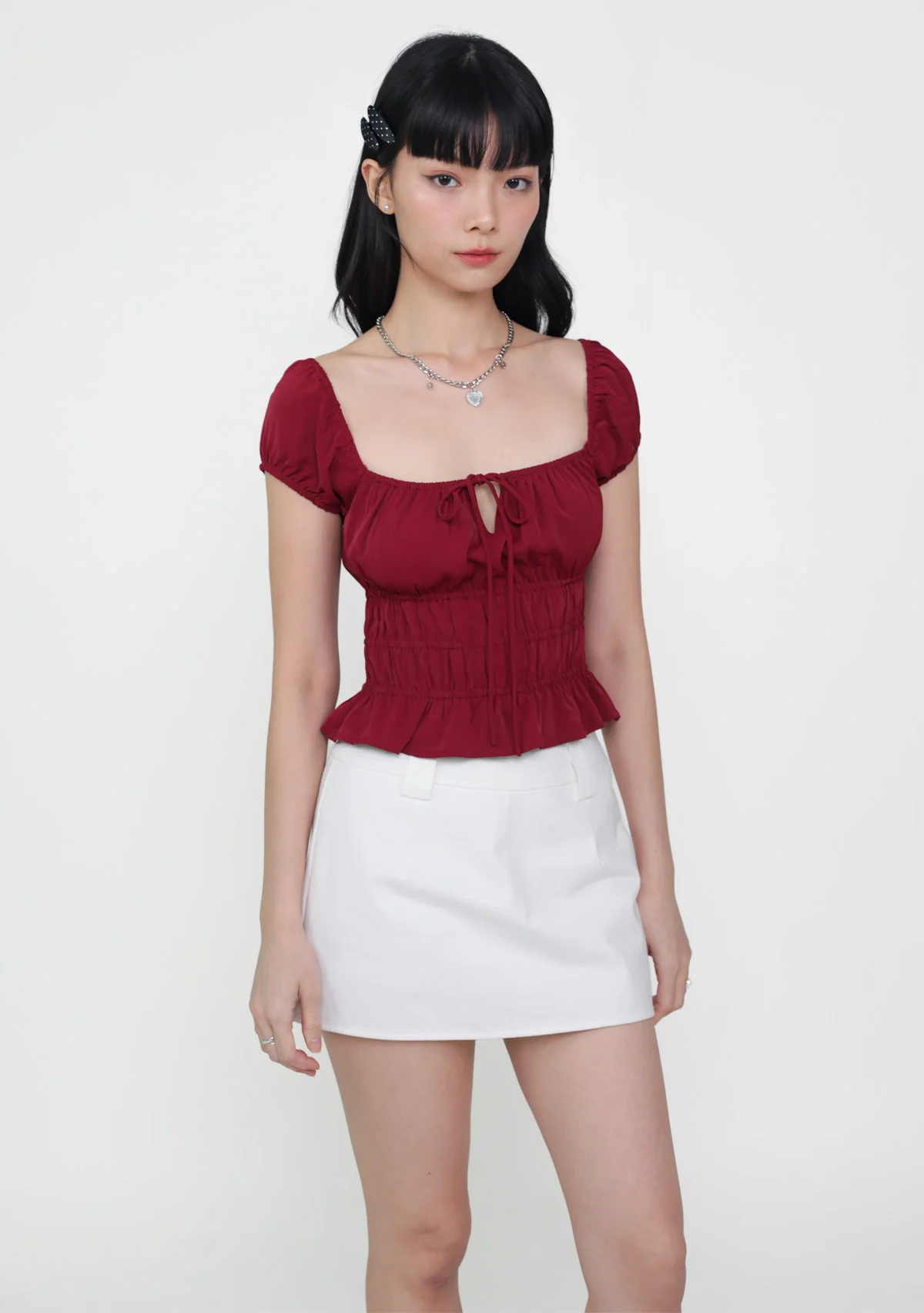 Lyra Ribbon Shirred Top - Image 2