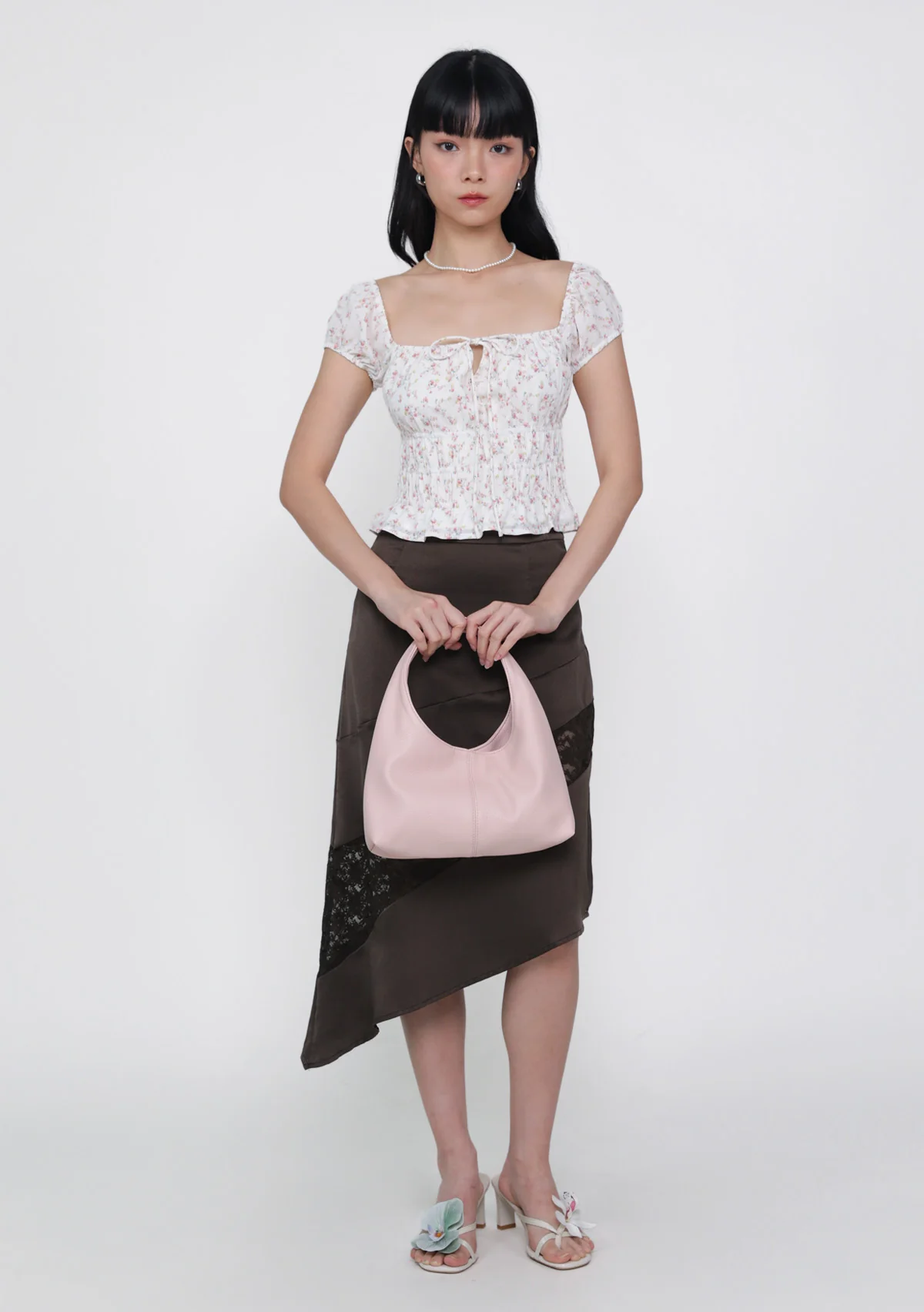 Lyra Ribbon Shirred Top (Floral) - Image 3