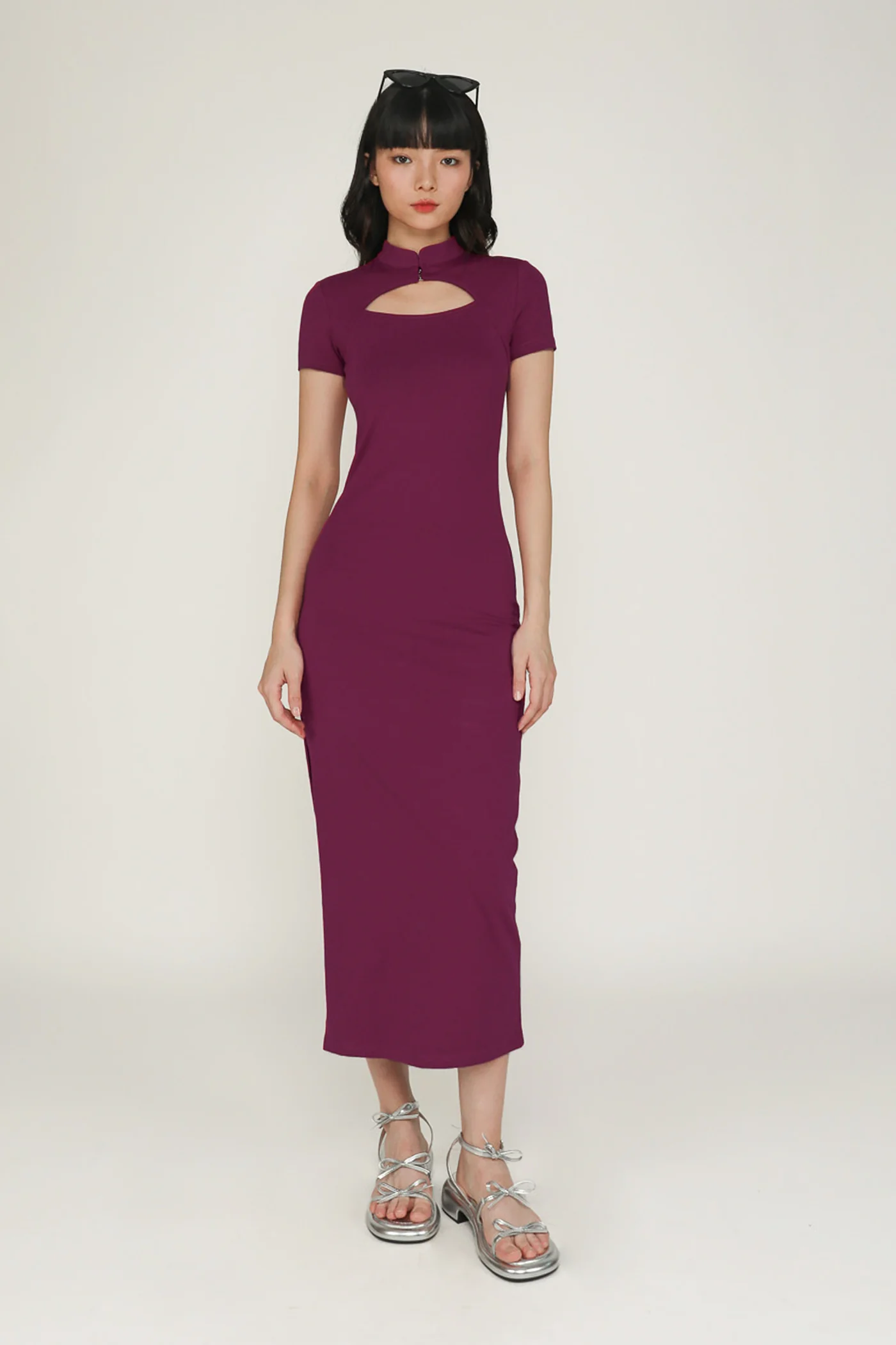 Mae Mandarin Collared Maxi Dress - Image 13