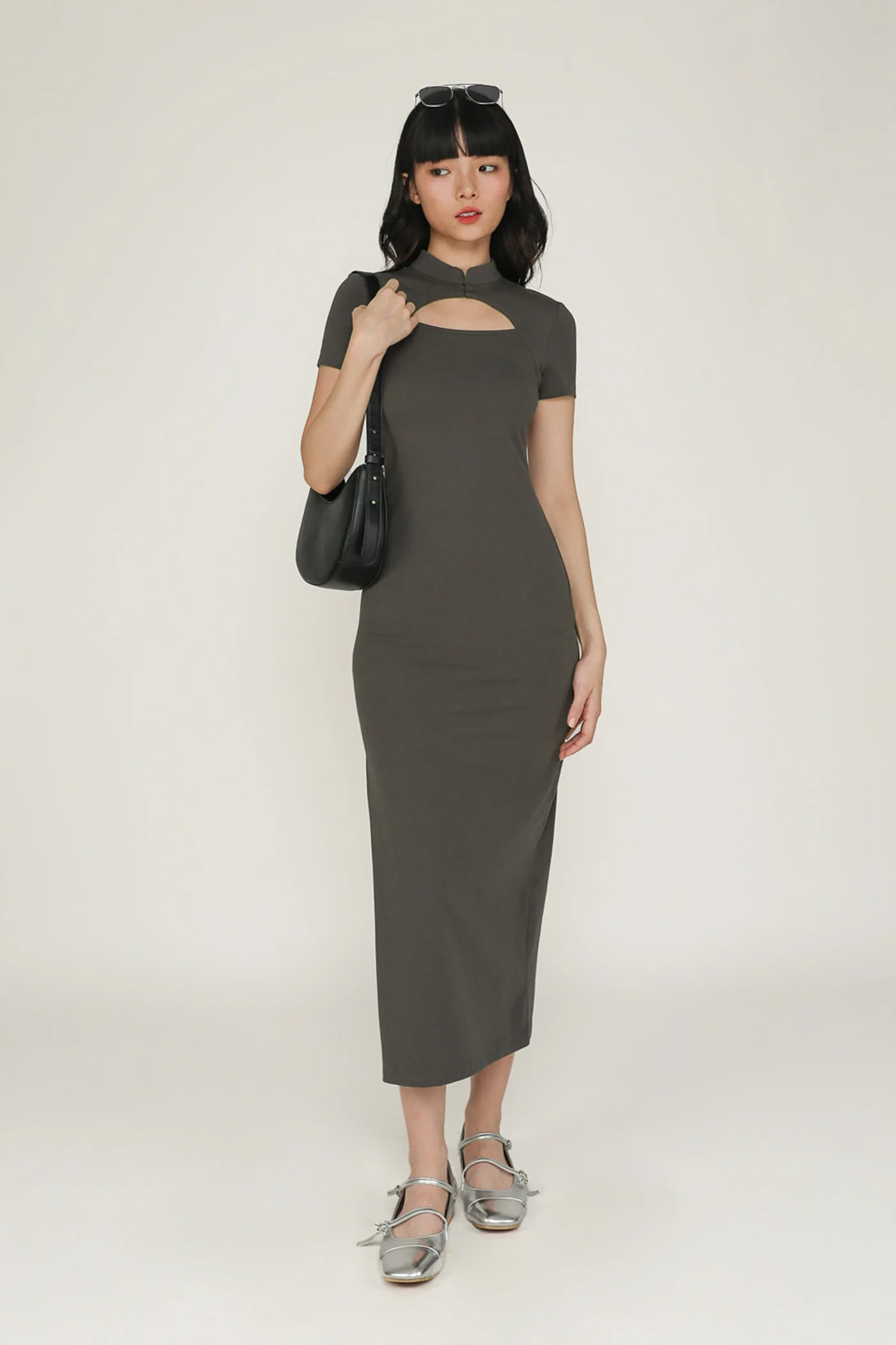 Mae Mandarin Collared Maxi Dress - Image 2