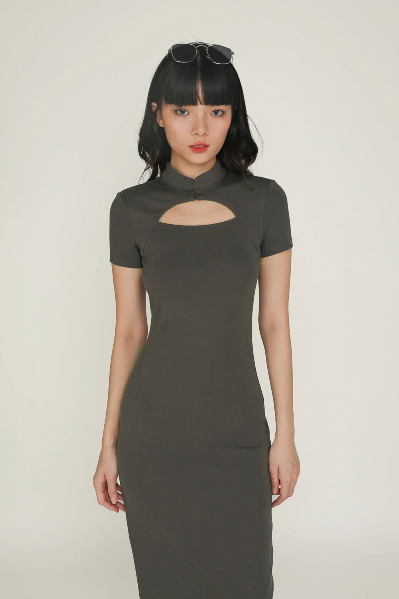 Mae Mandarin Collared Maxi Dress - Image 5