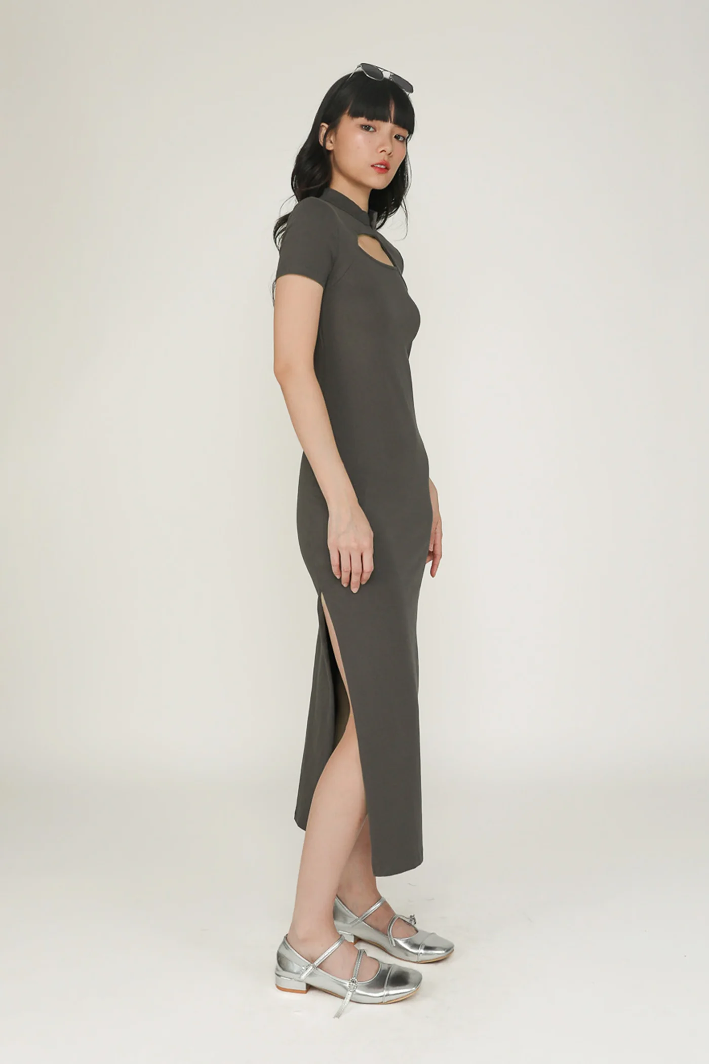 Mae Mandarin Collared Maxi Dress - Image 6