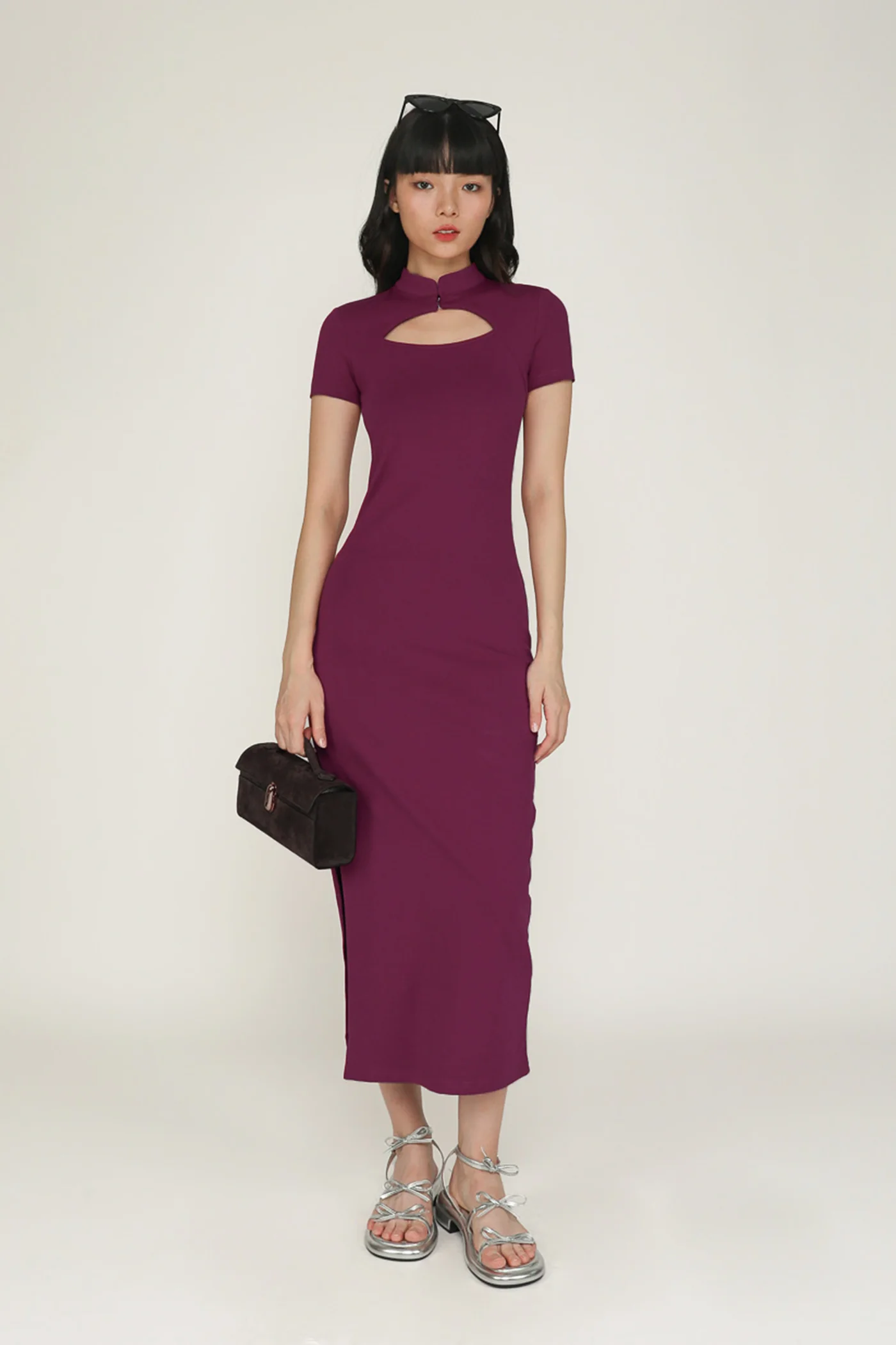 Mae Mandarin Collared Maxi Dress - Image 8