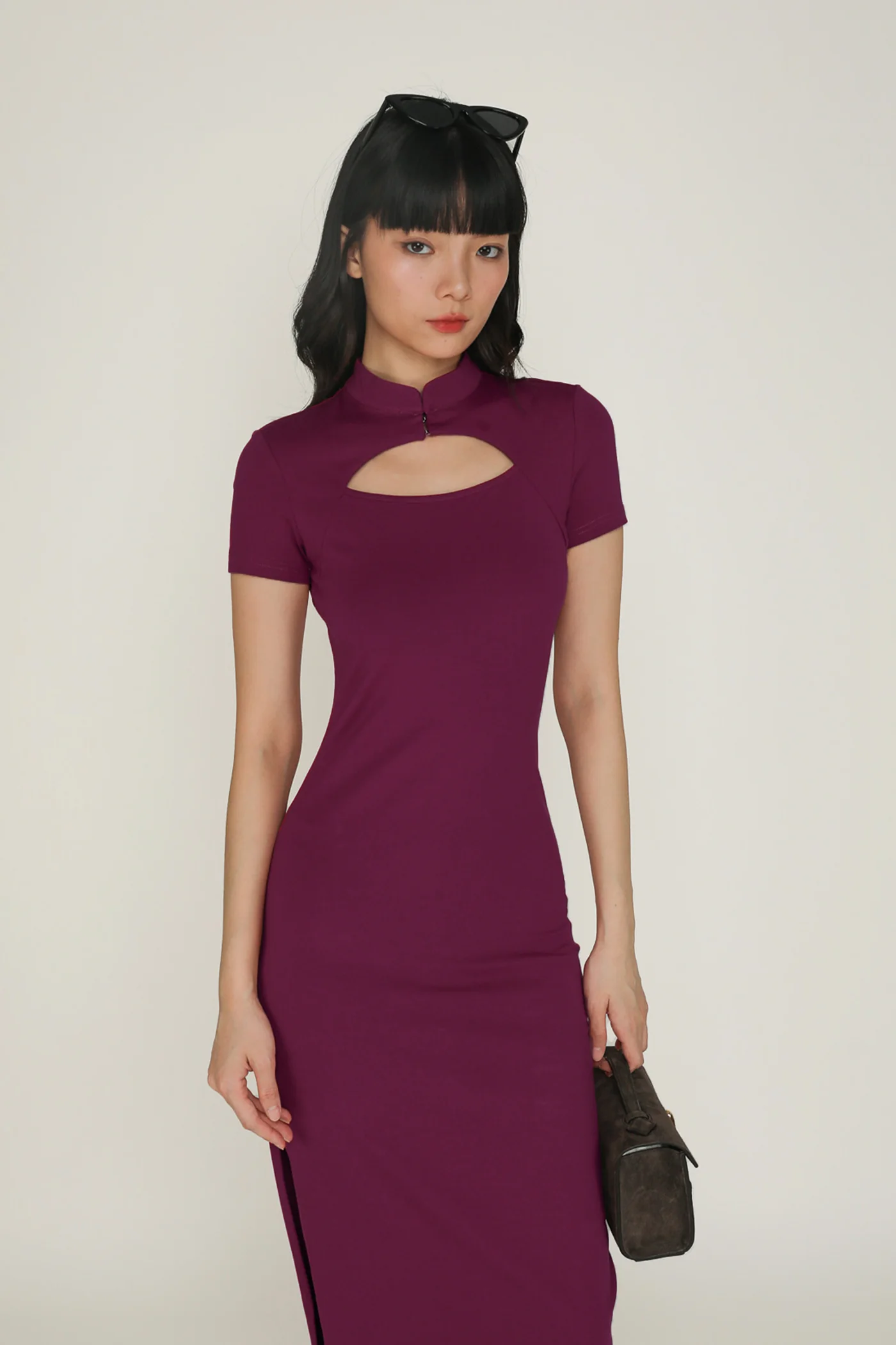 Mae Mandarin Collared Maxi Dress - Image 9