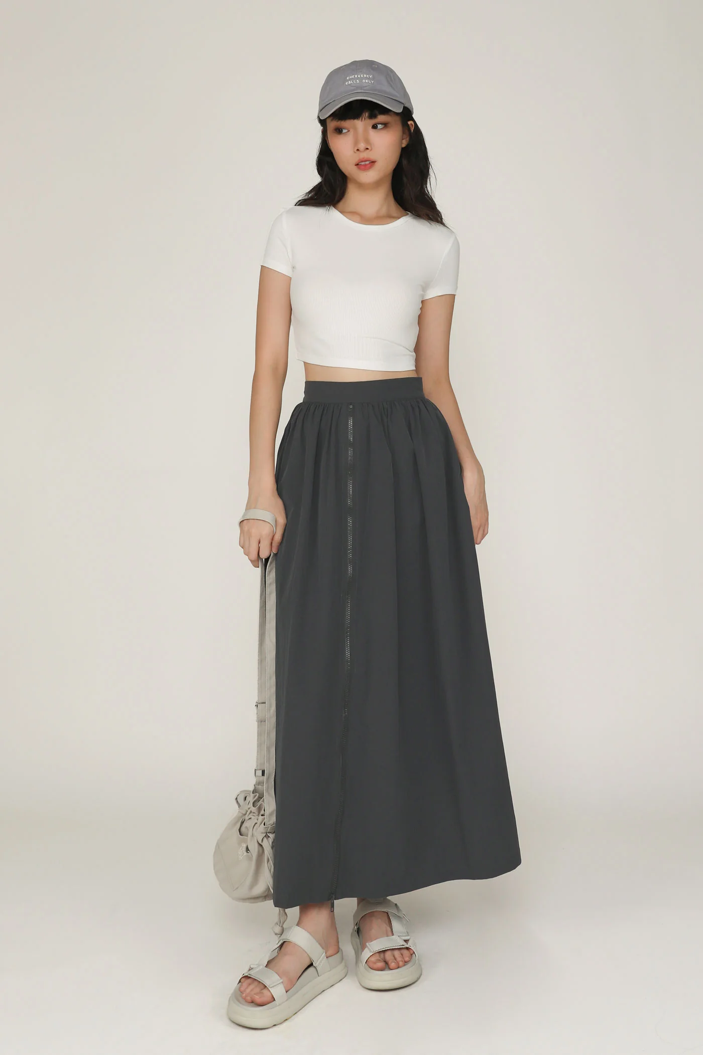 Magnus Nylon Zipper Maxi Skirt - Image 15