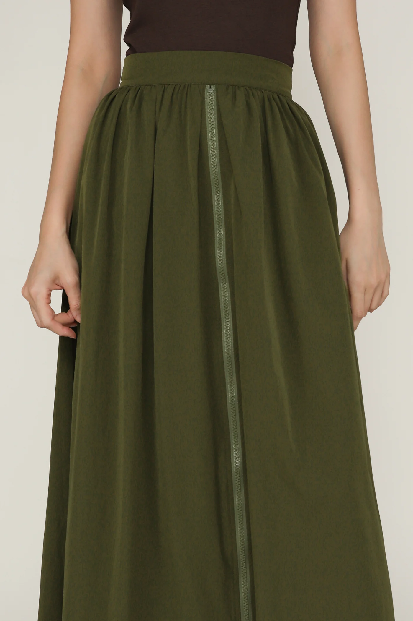 Magnus Nylon Zipper Maxi Skirt - Image 17