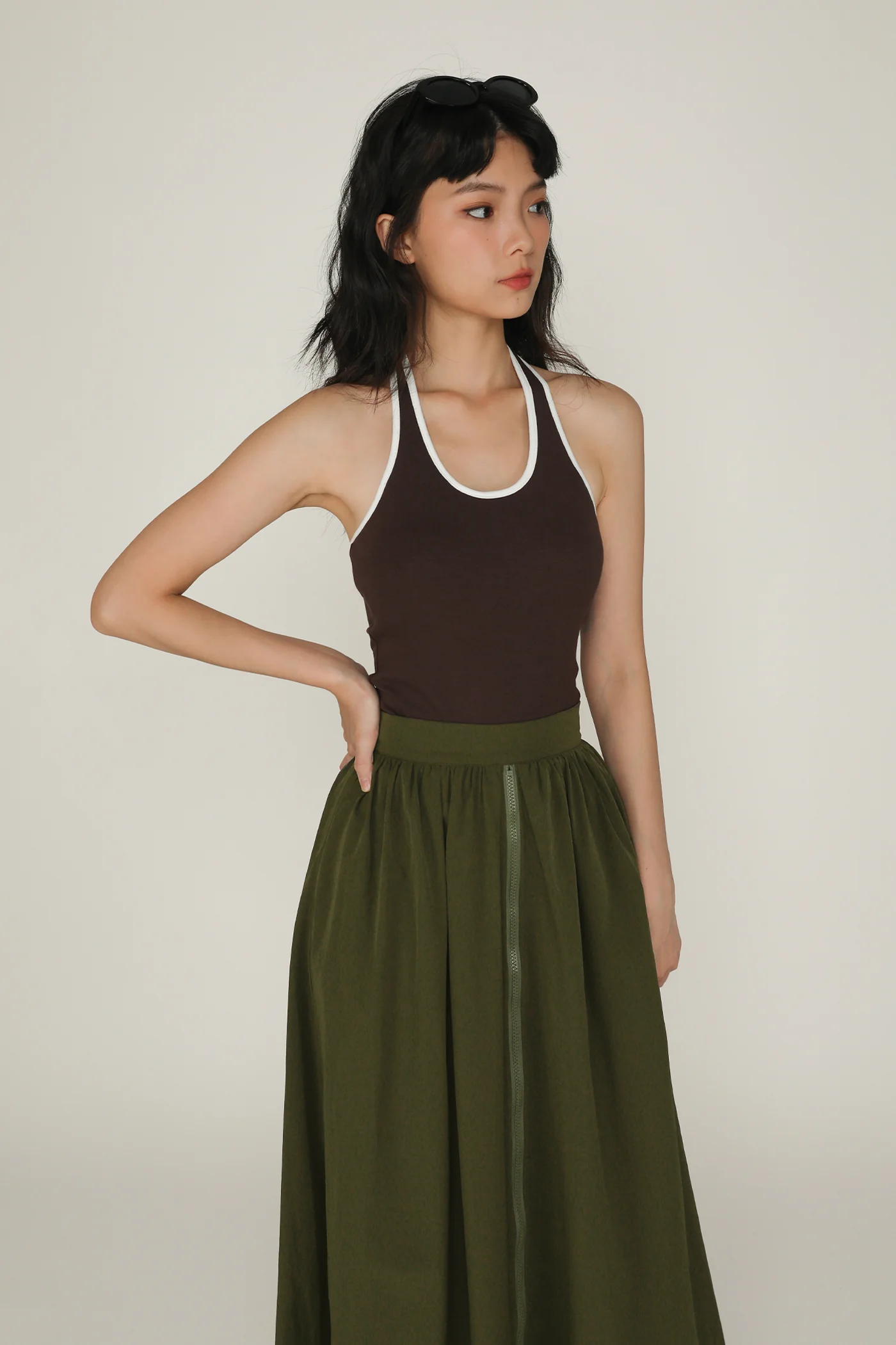 Magnus Nylon Zipper Maxi Skirt - Image 18