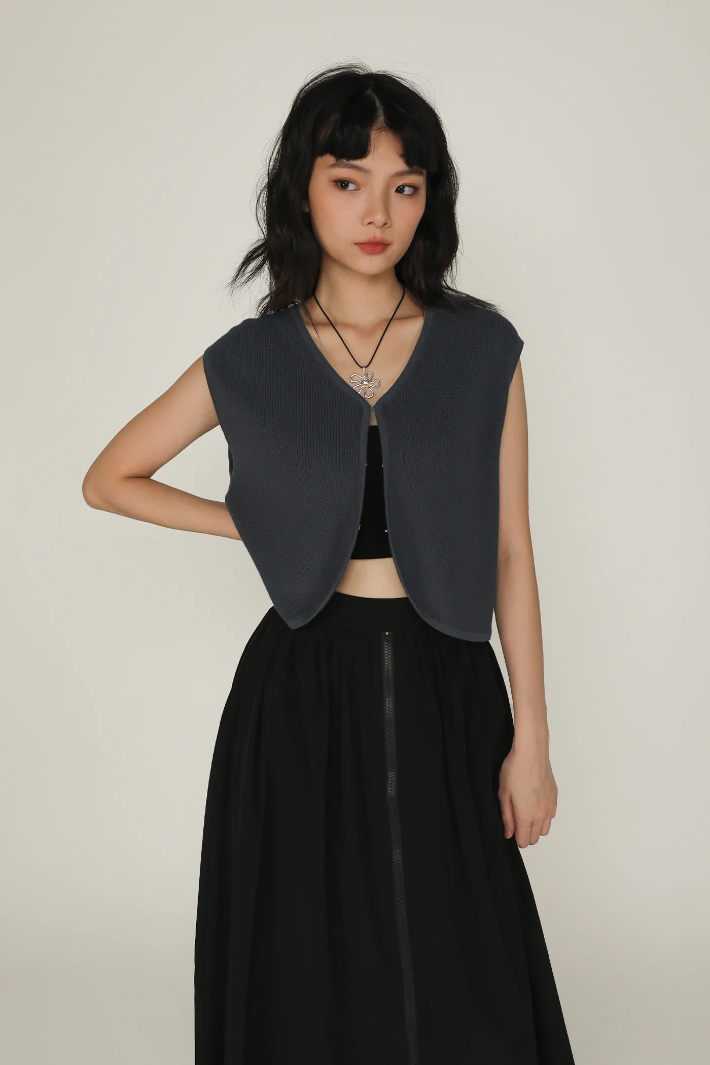 Magnus Nylon Zipper Maxi Skirt - Image 2
