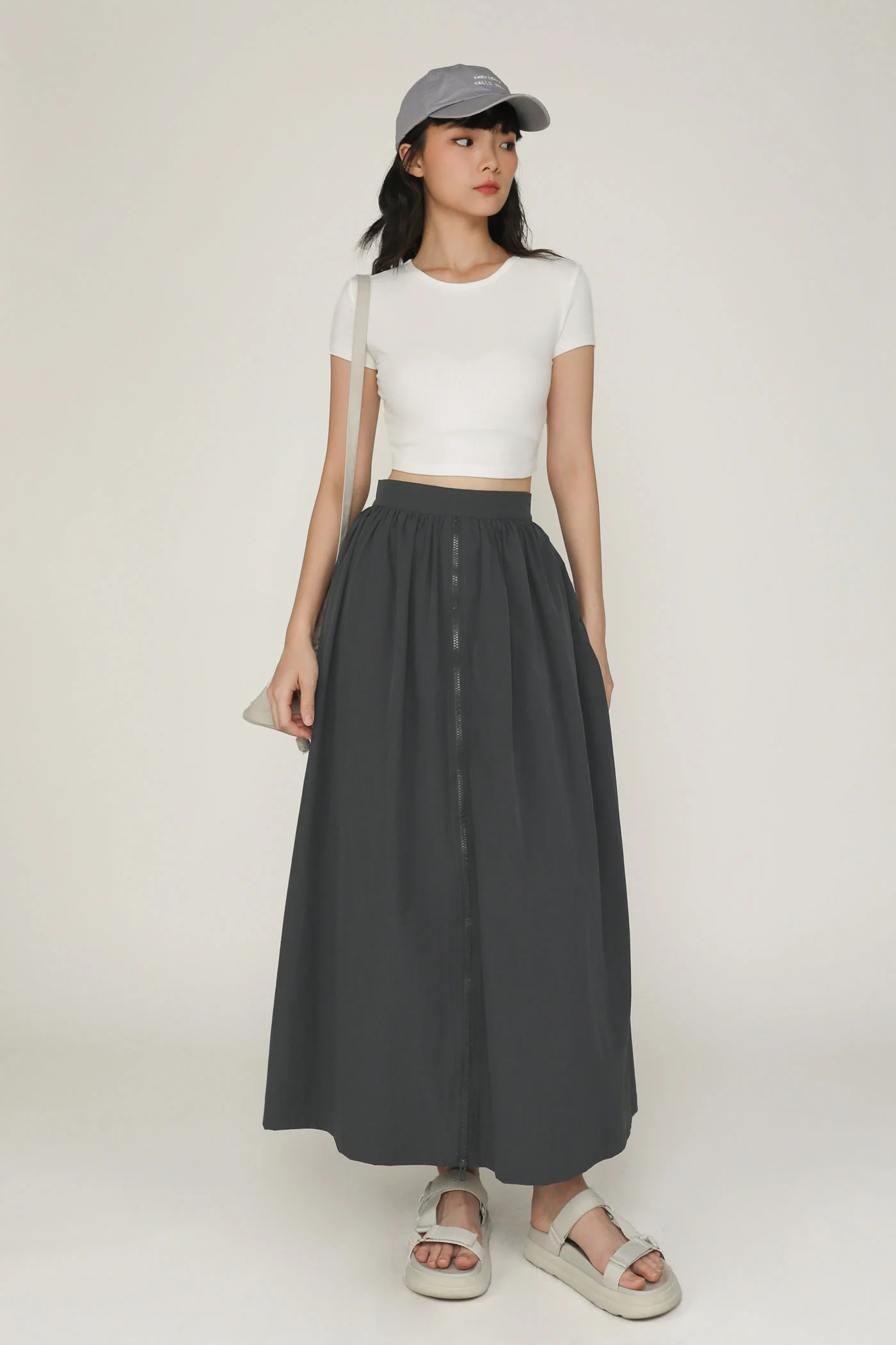 Magnus Nylon Zipper Maxi Skirt - Image 3