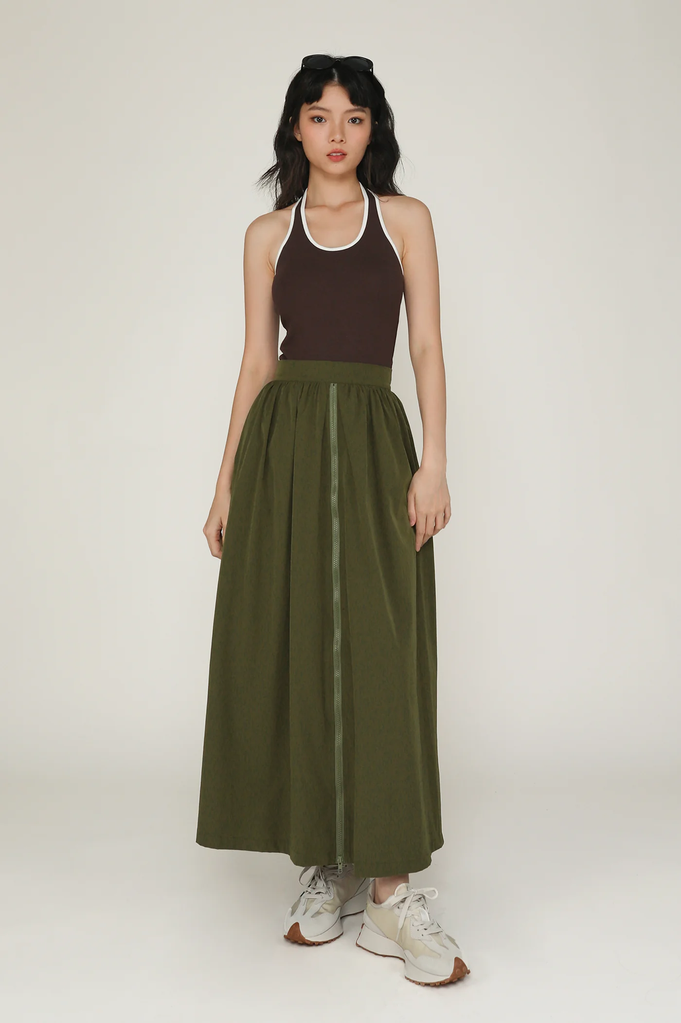 Magnus Nylon Zipper Maxi Skirt - Image 7