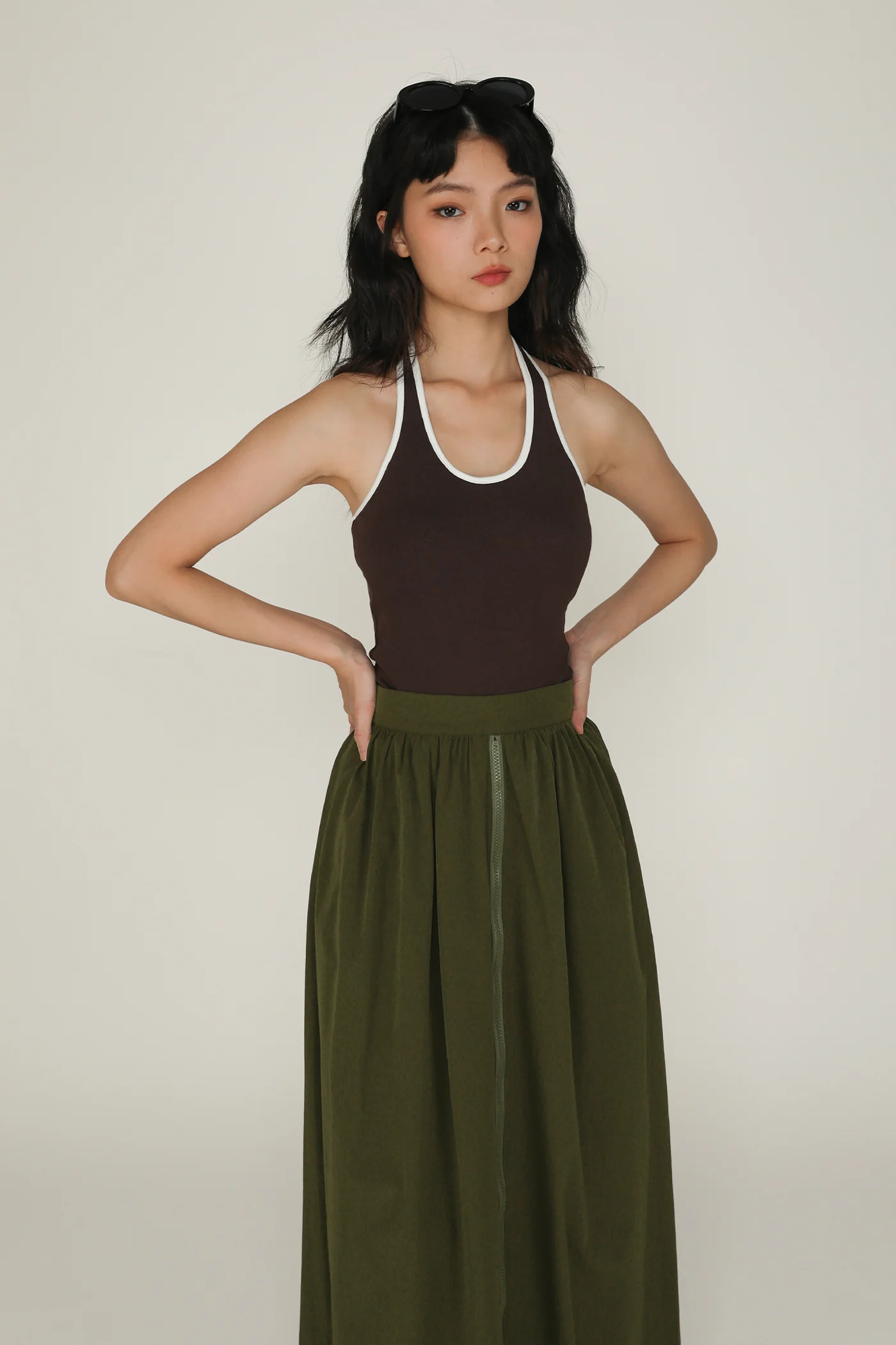 Magnus Nylon Zipper Maxi Skirt - Image 8