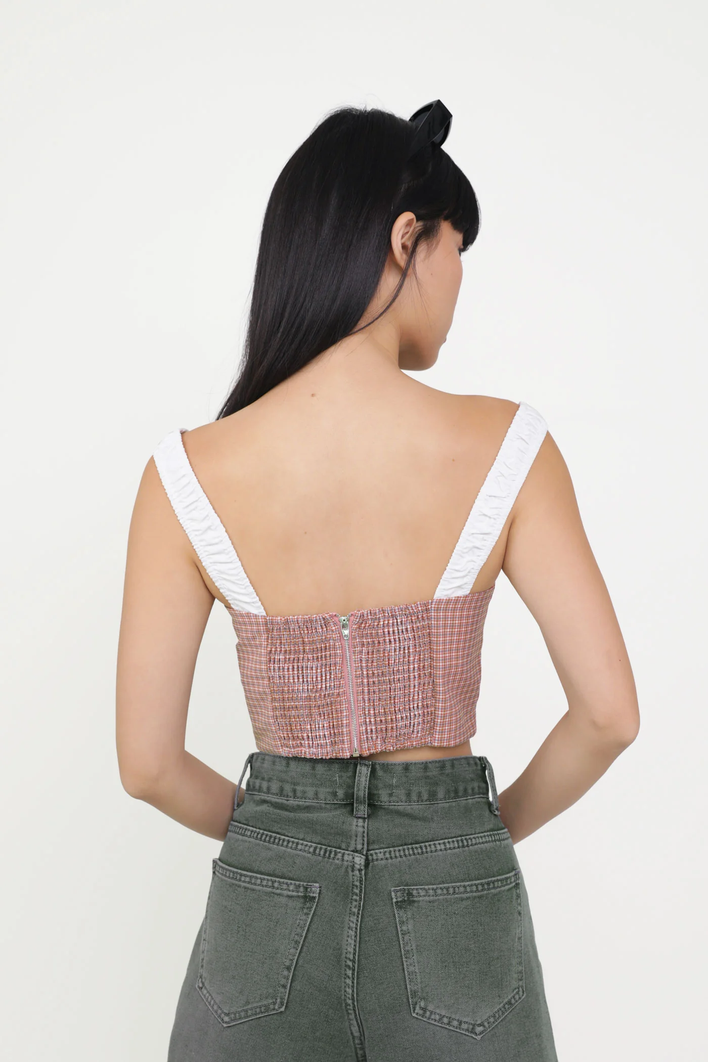 Maira Contrast Ruched Tie Front Top - Image 14