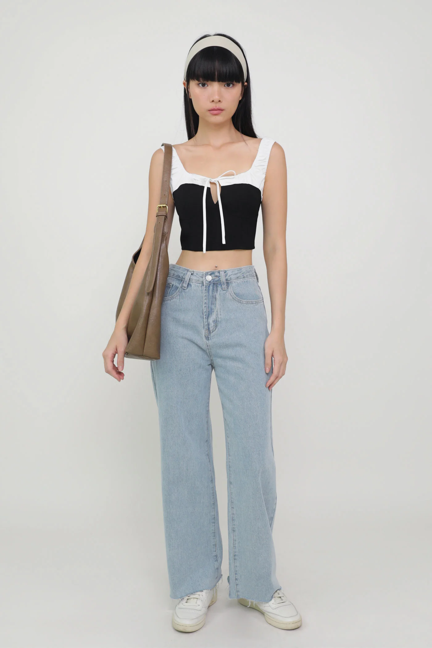 Maira Contrast Ruched Tie Front Top - Image 17