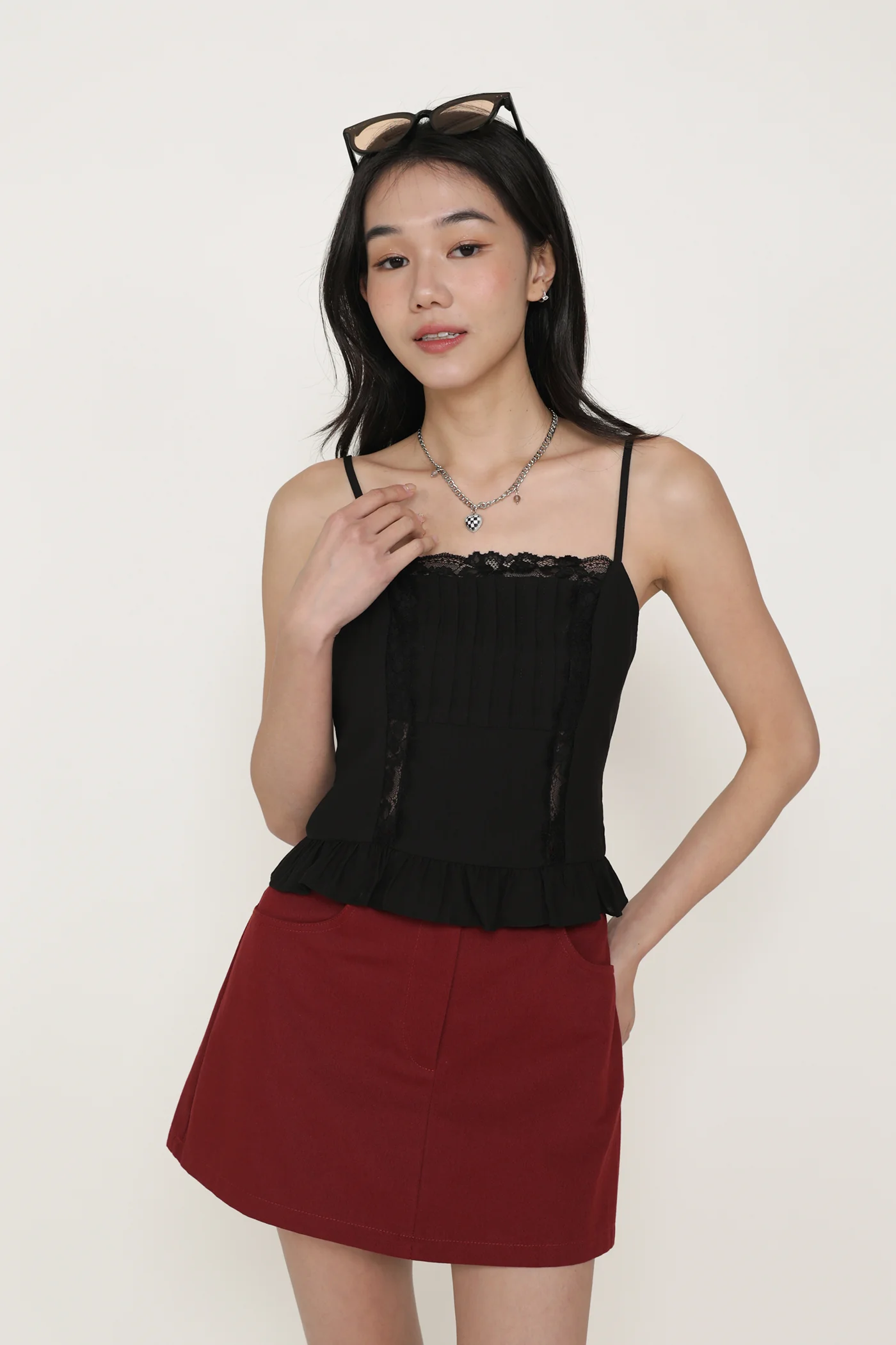 Majorie Lace Panelled Top - Image 10