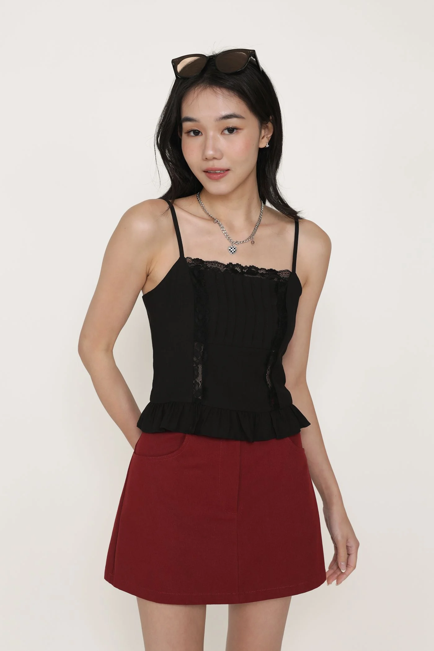 Majorie Lace Panelled Top - Image 12