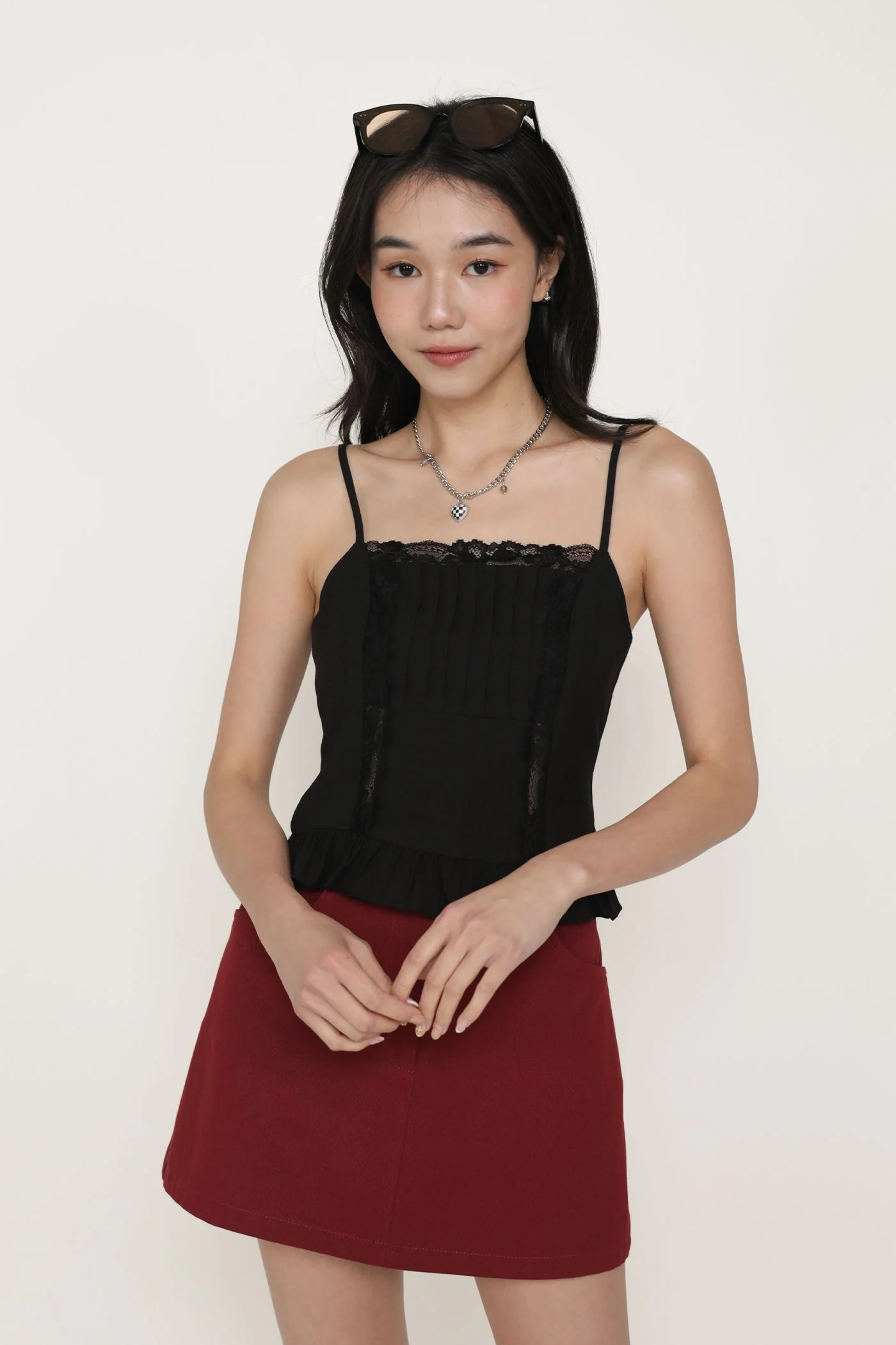 Majorie Lace Panelled Top - Image 9