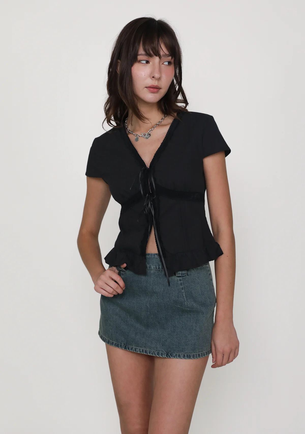 Manila Lace Trim Ribbon Blouse - Image 14