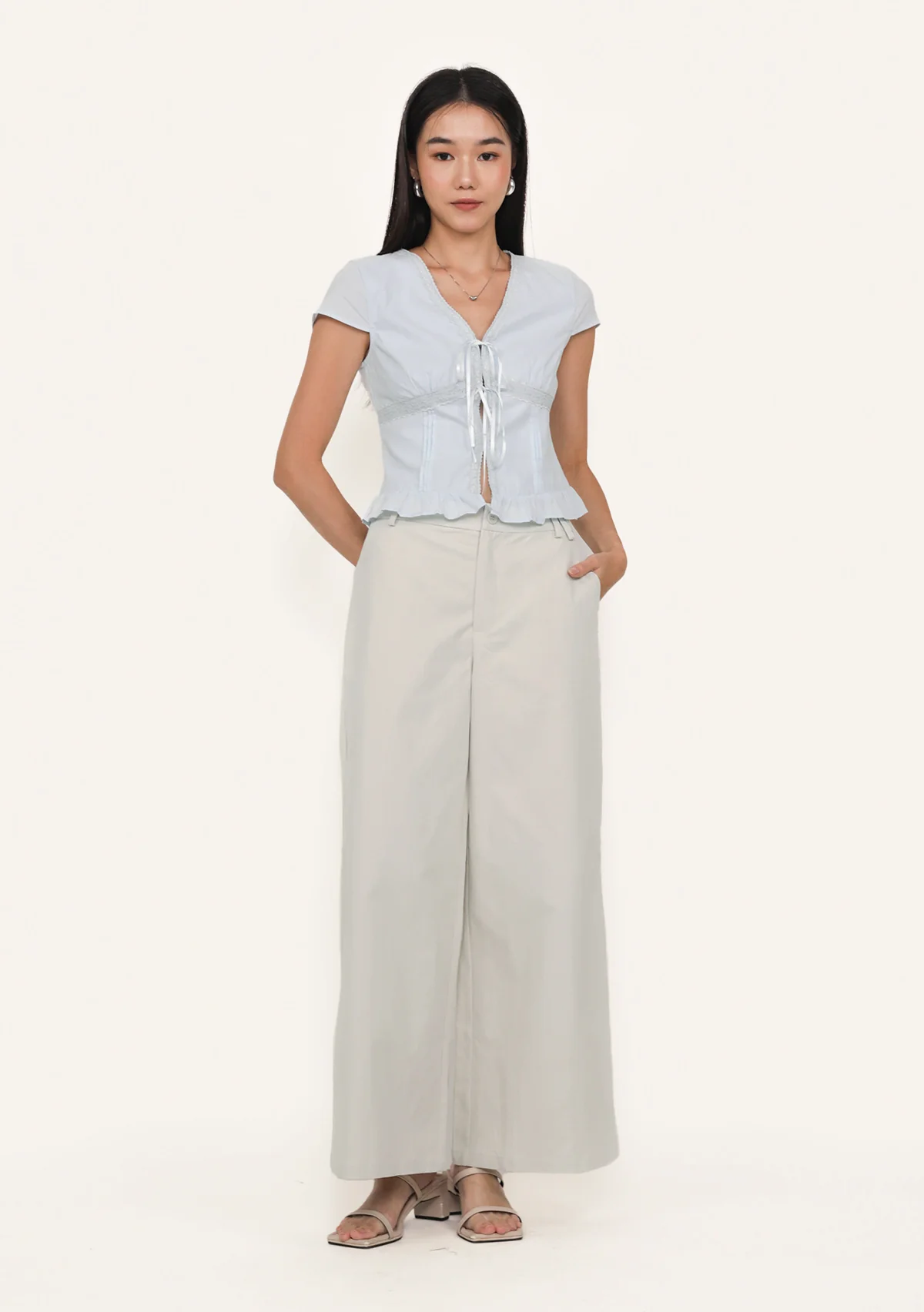 Manila Lace Trim Ribbon Blouse - Image 21