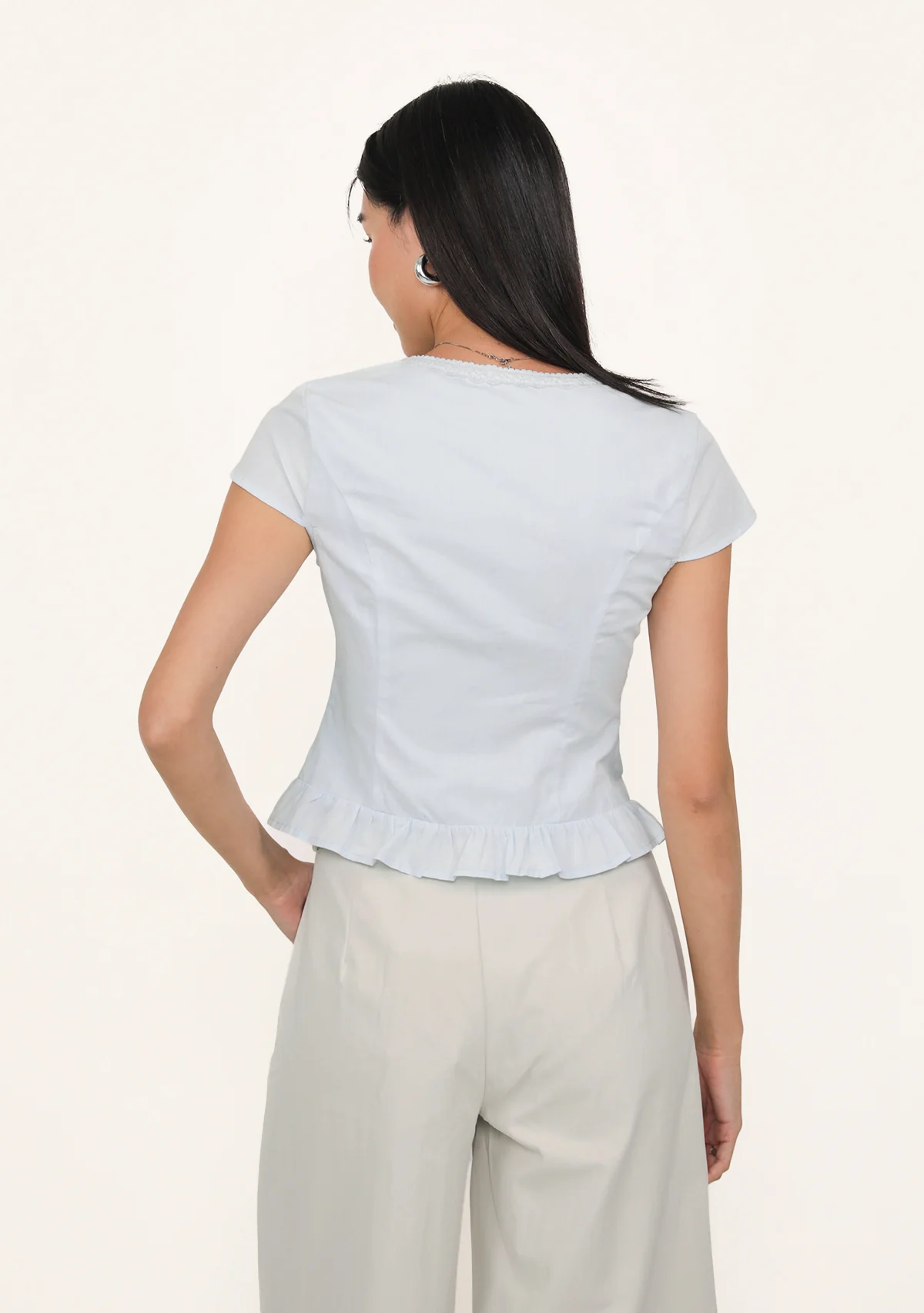 Manila Lace Trim Ribbon Blouse - Image 24