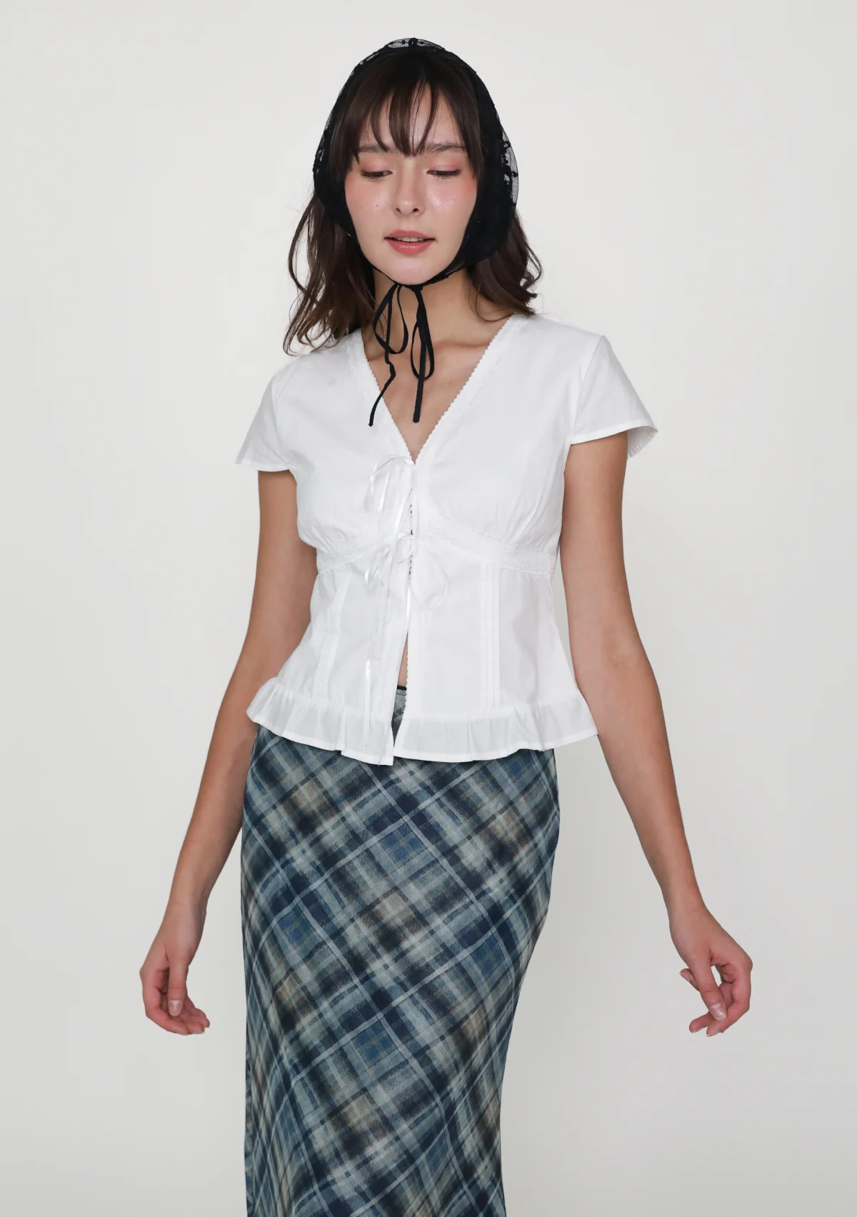 Manila Lace Trim Ribbon Blouse - Image 9