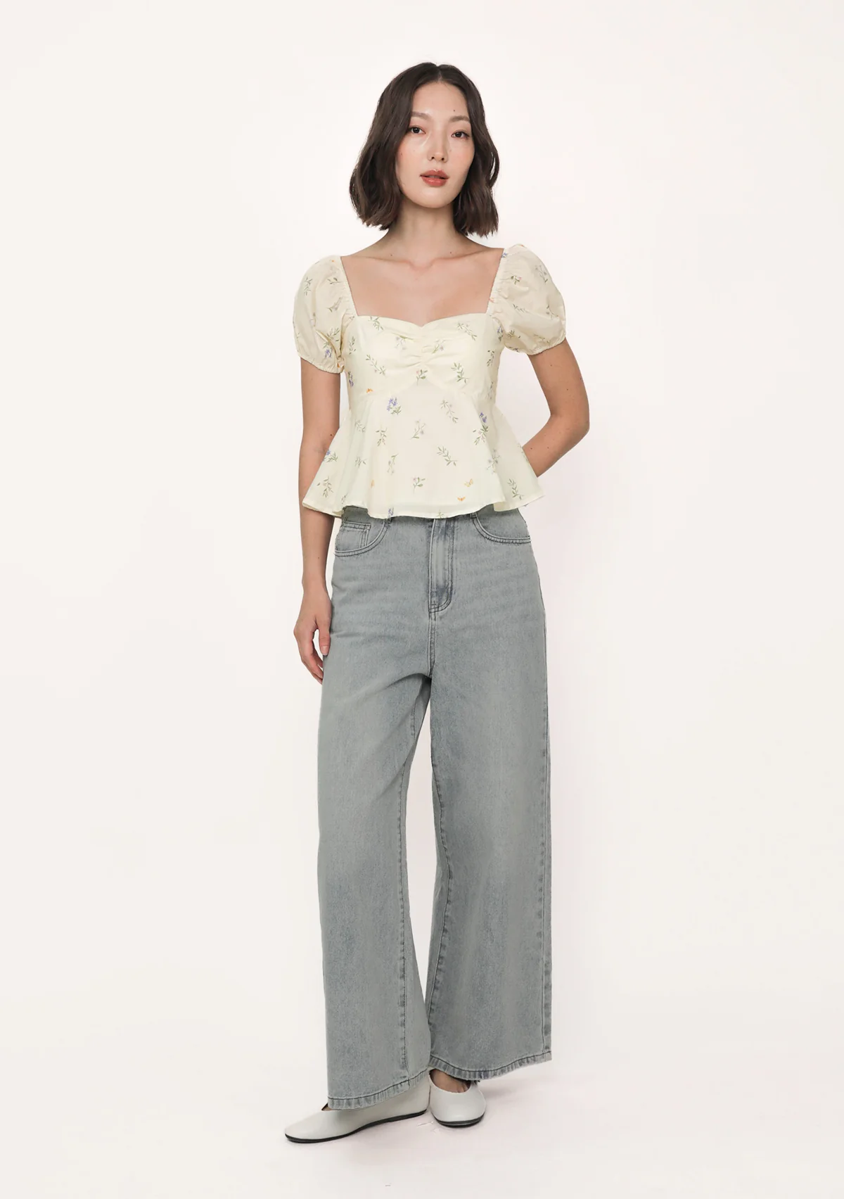 Marcella Sleeve Padded Top (Florals) - Image 2