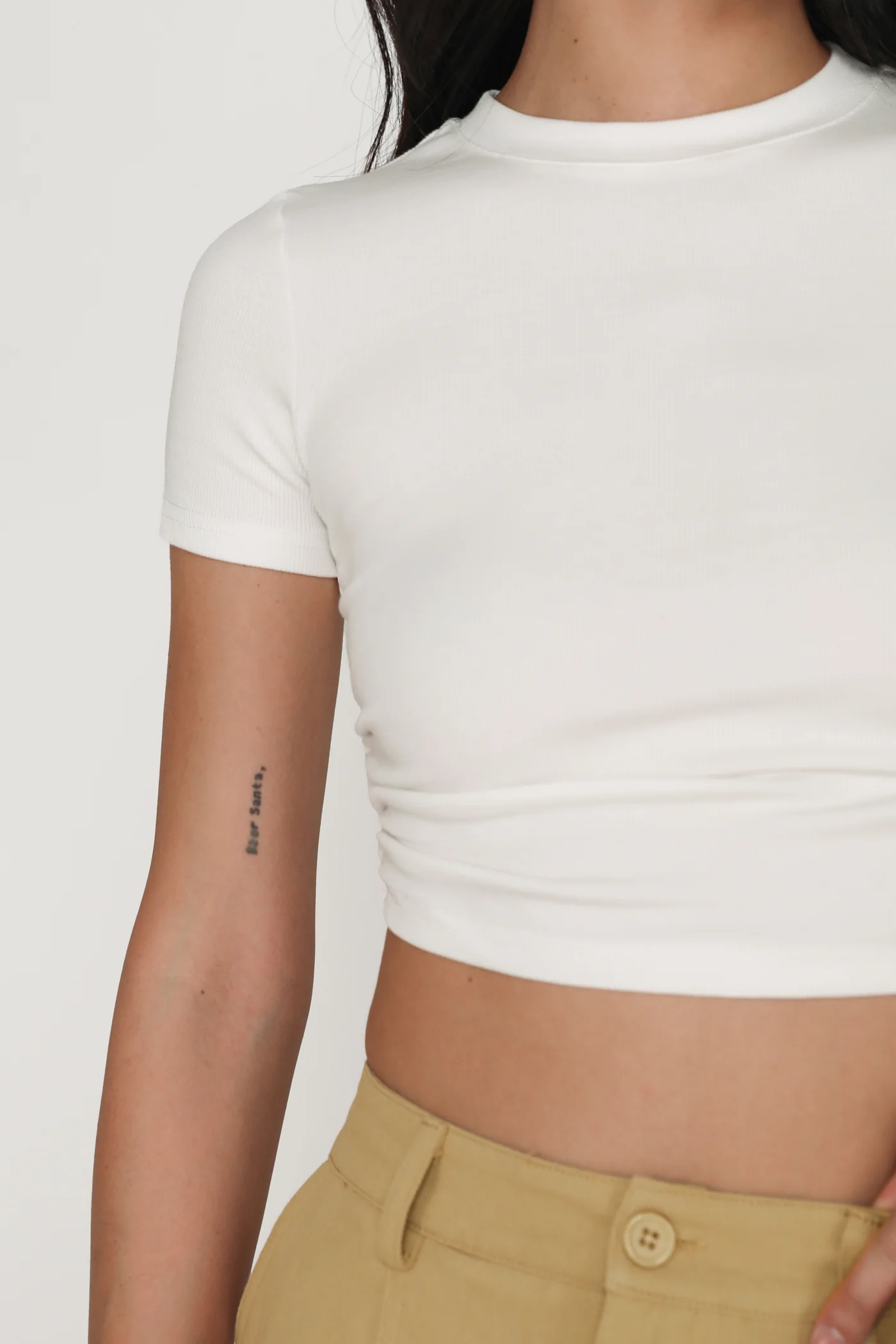 Marcelo Side Ruched Basic Tee - Image 3
