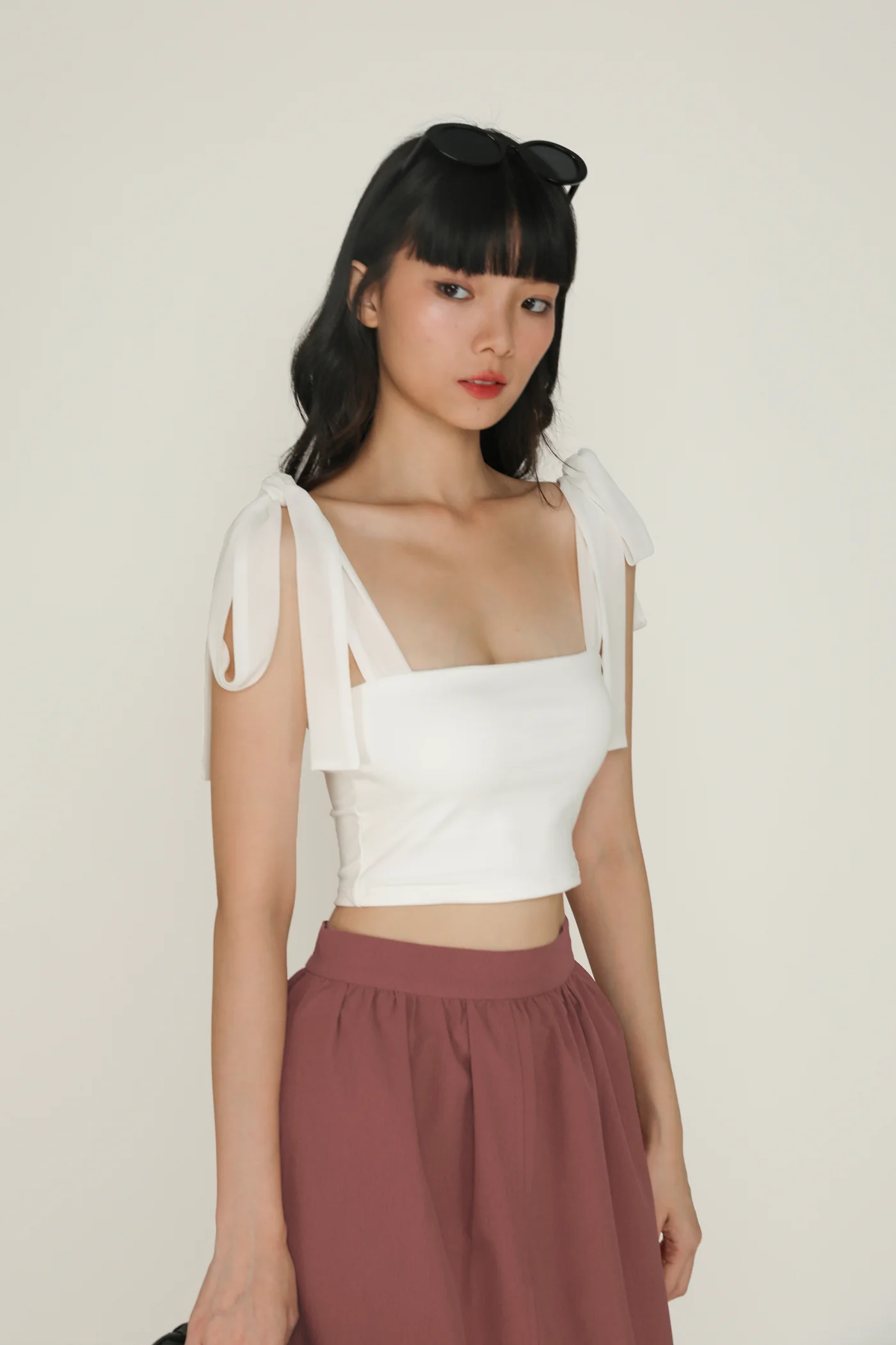 Margie Ribbon Padded Crop Top