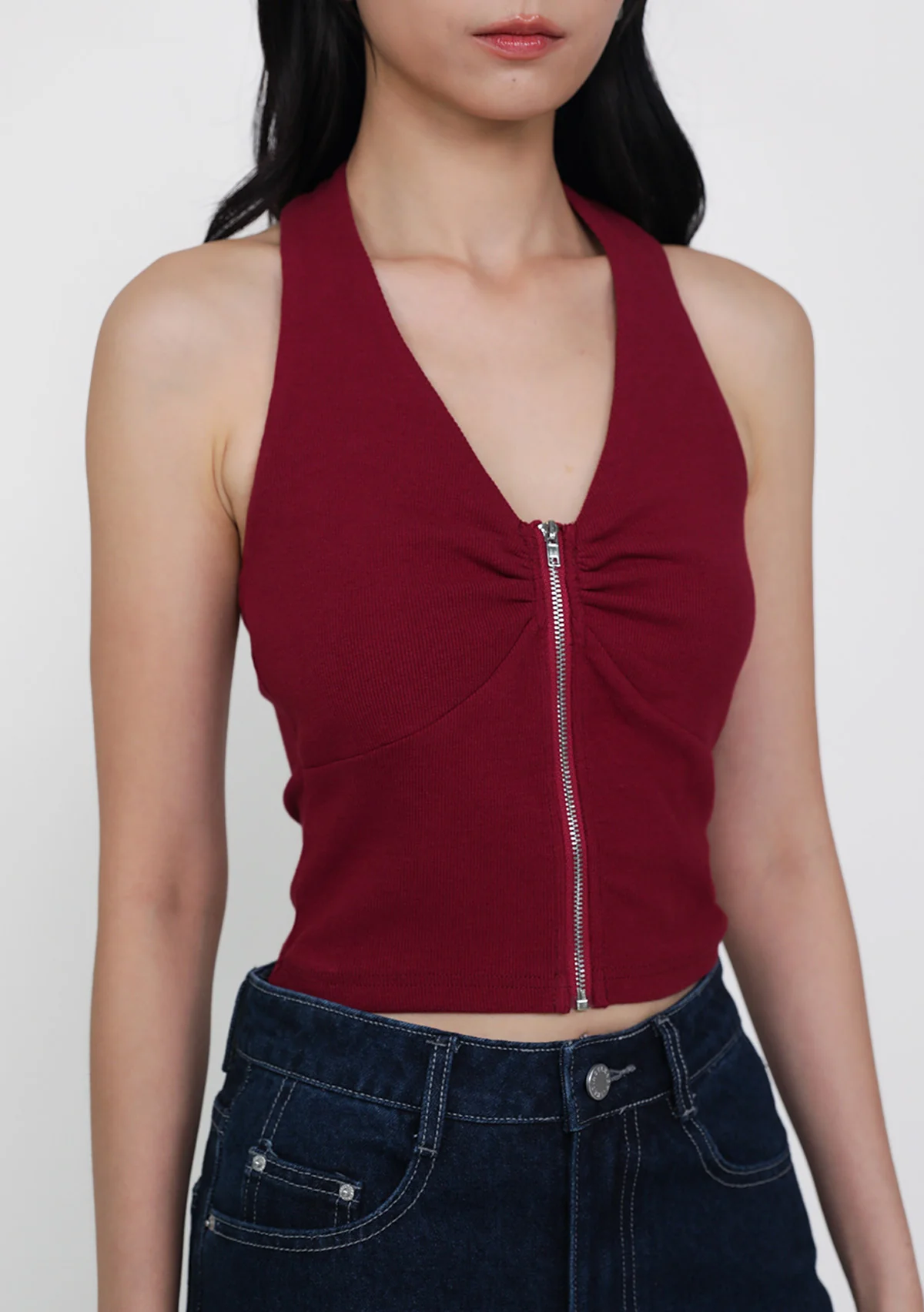 Marielle Zip Up Padded Halter Top - Image 10