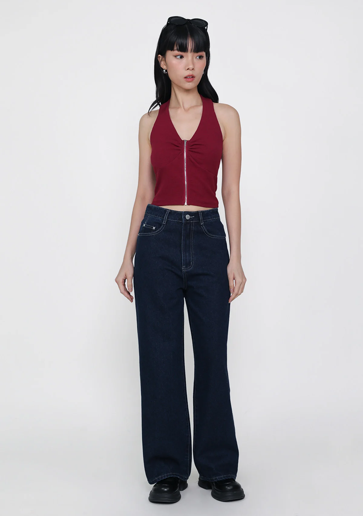 Marielle Zip Up Padded Halter Top - Image 2