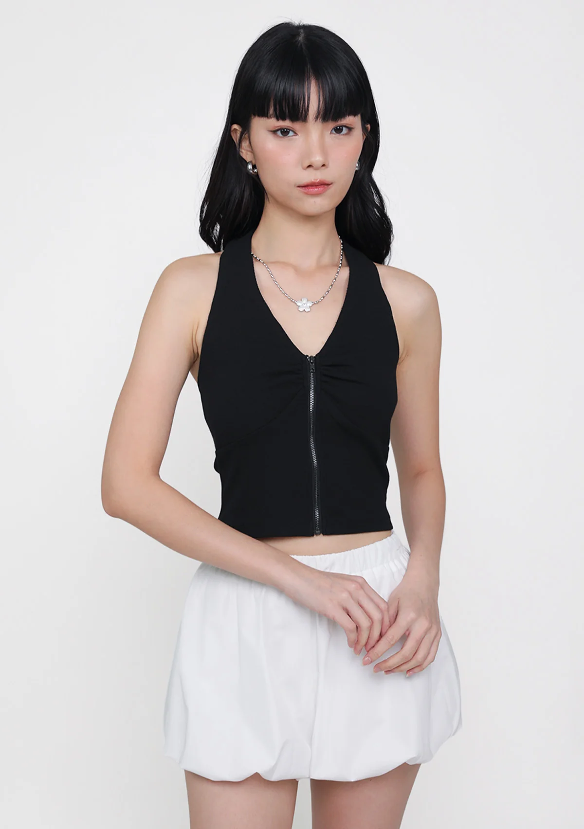 Marielle Zip Up Padded Halter Top - Image 3