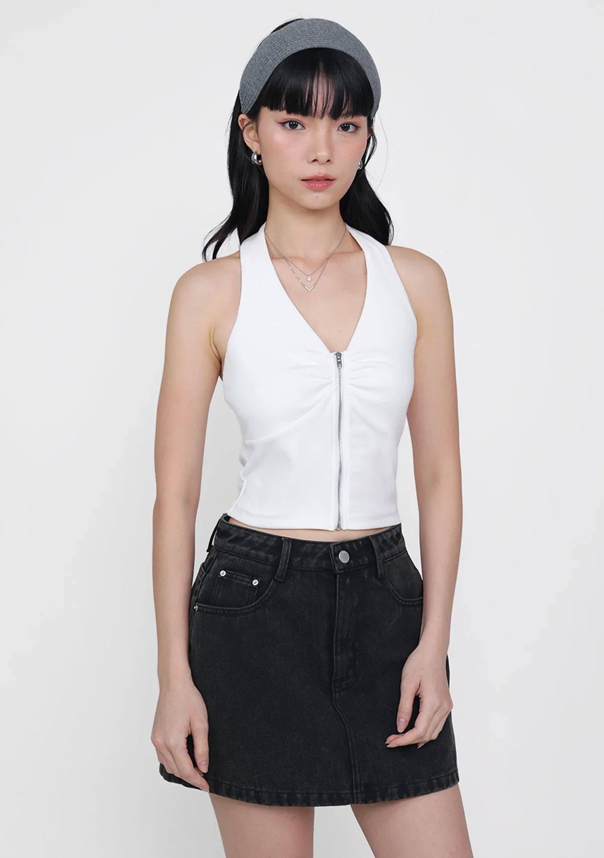 Marielle Zip Up Padded Halter Top - Image 5