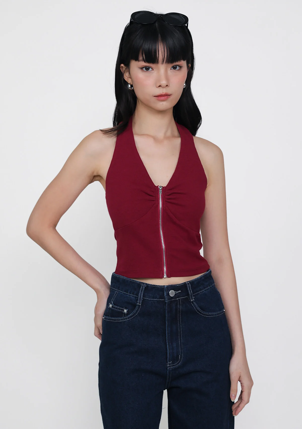 Marielle Zip Up Padded Halter Top - Image 8