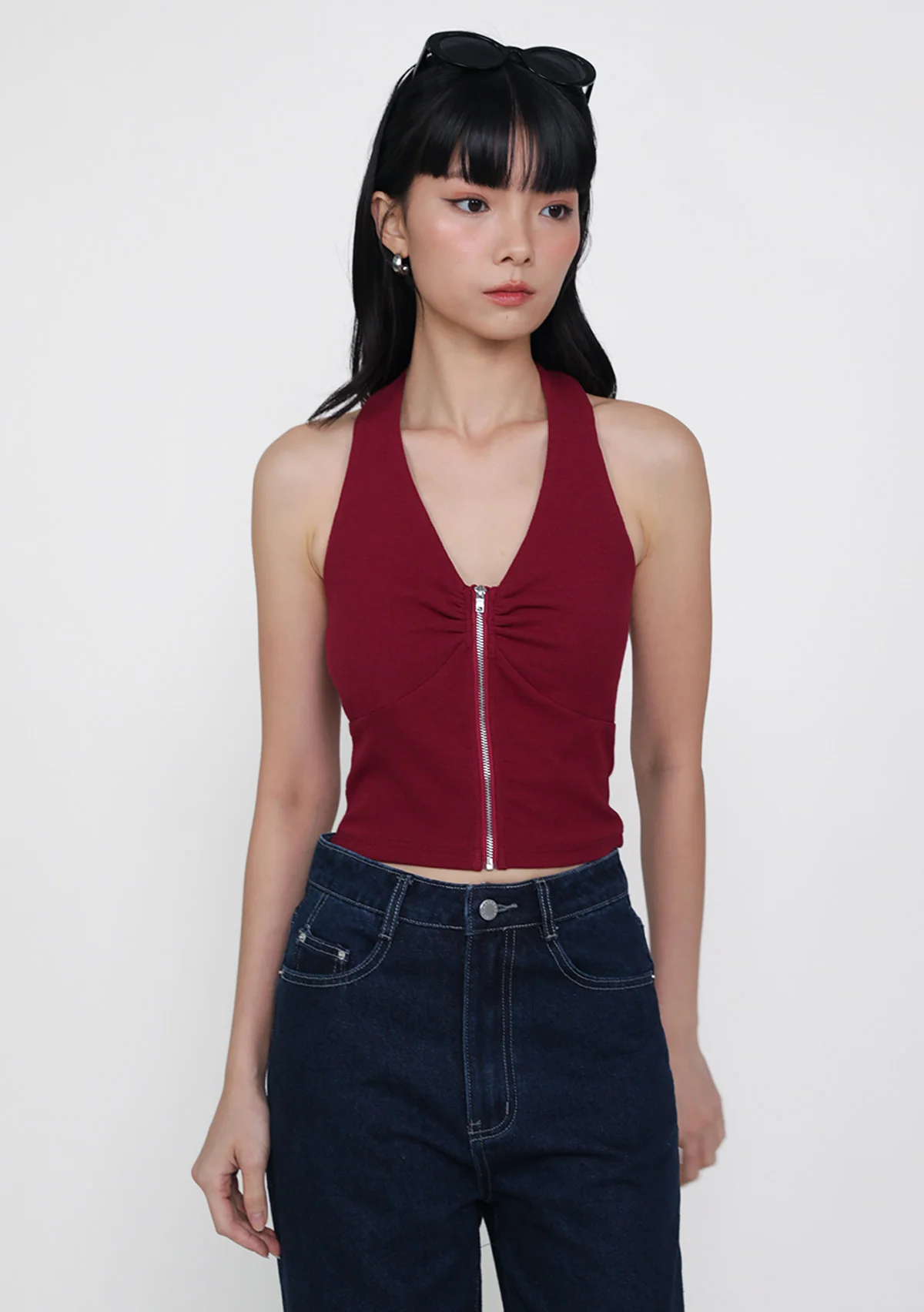 Marielle Zip Up Padded Halter Top - Image 9