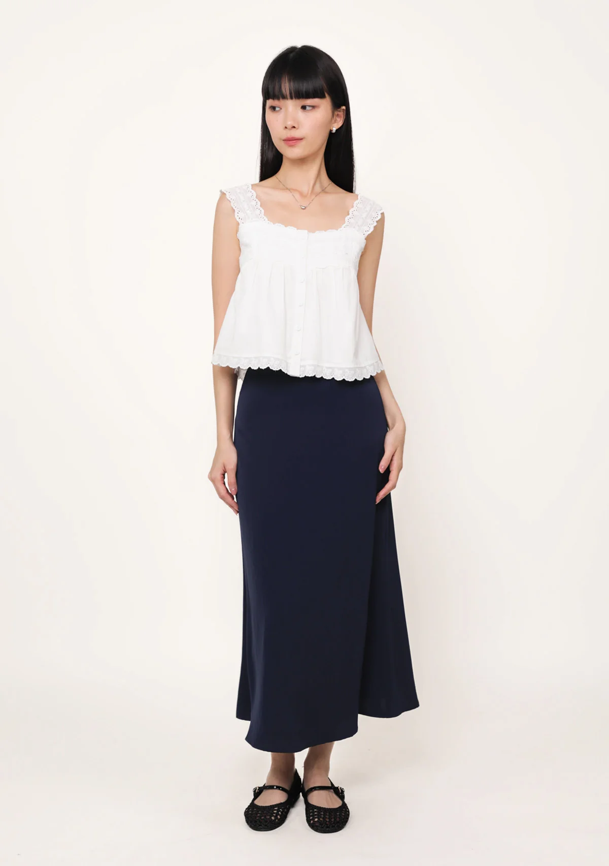 Marilyn Bias Cut Midi Skirt - Image 2